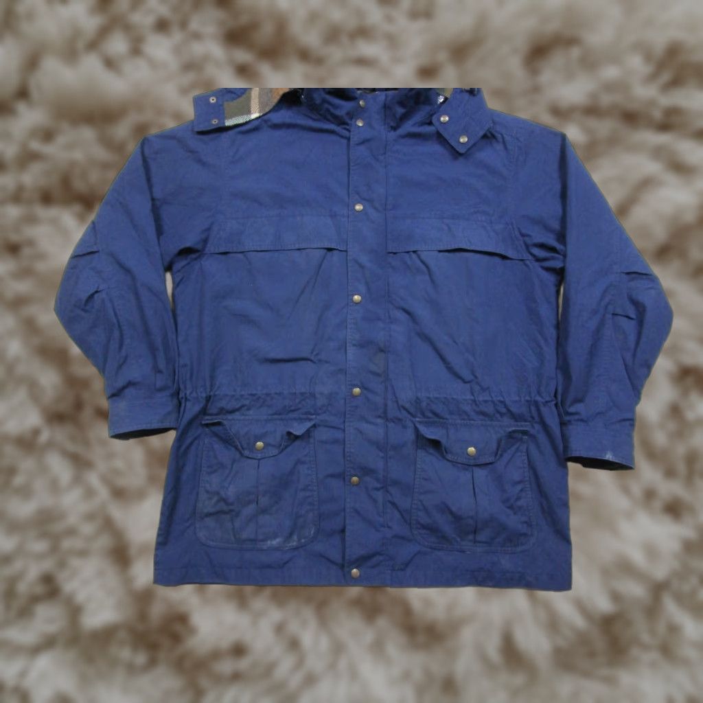 VINTAGE Eddie Bauer Mountain Parka Jacket Wool Lined Blue Hooded XL Tall Mens