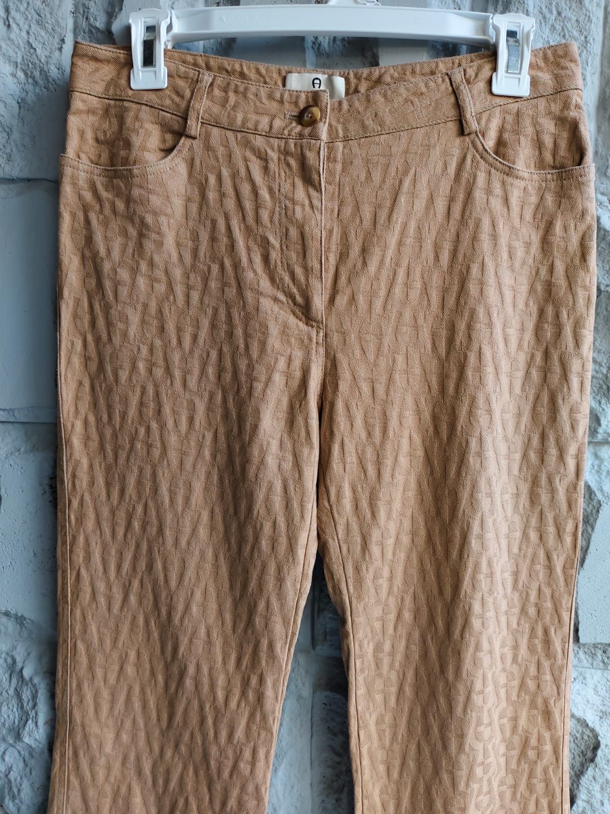 Aigner × Designer 💥Aigner Monogram Logo Pattern Flare Jeans Size 28" / US 6 / IT 42 - 3 Thumbnail
