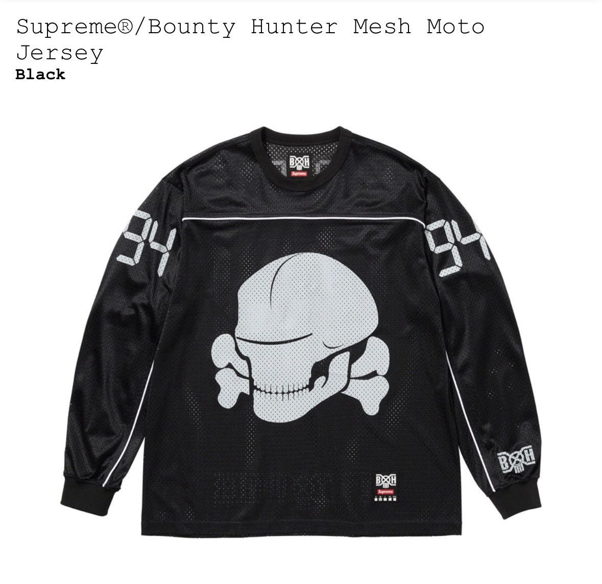 Supreme Supreme Bounty Hunter Mesh Moto Jersey Black Size Medium