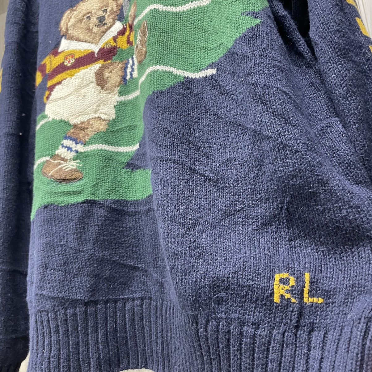 Polo Ralph Lauren × Vintage Polo Ralph Lauren Polo Bear Sweater Rugby bear Size US L / EU 52-54 / 3 - 8 Thumbnail