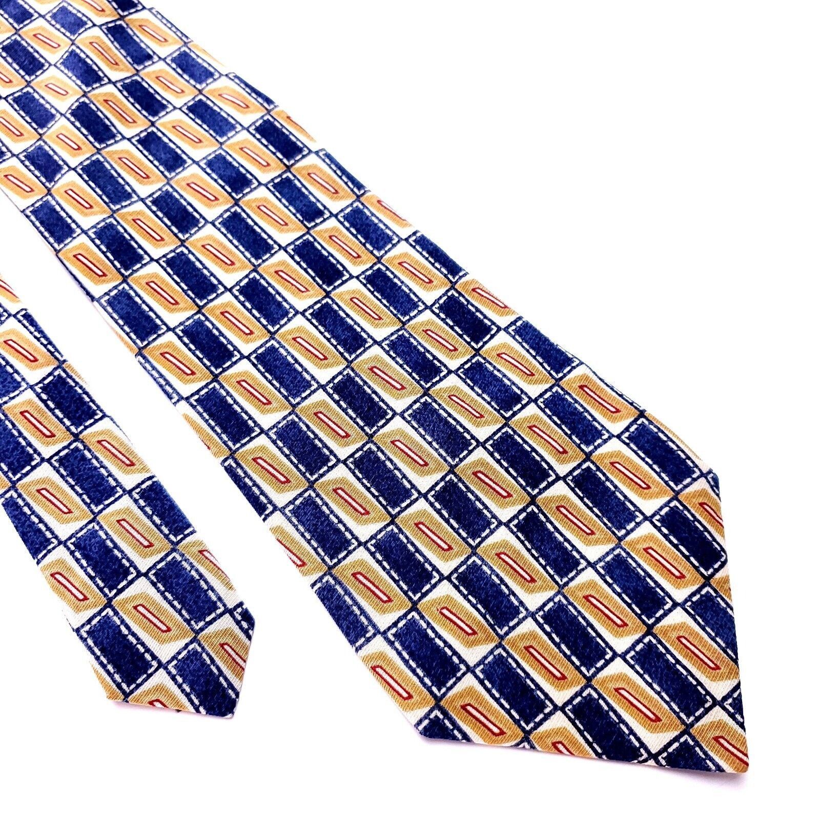 Perry Ellis Perry Ellis Print Blue Orange Geometric Wide Vintage USA Size ONE SIZE - 1 Thumbnail