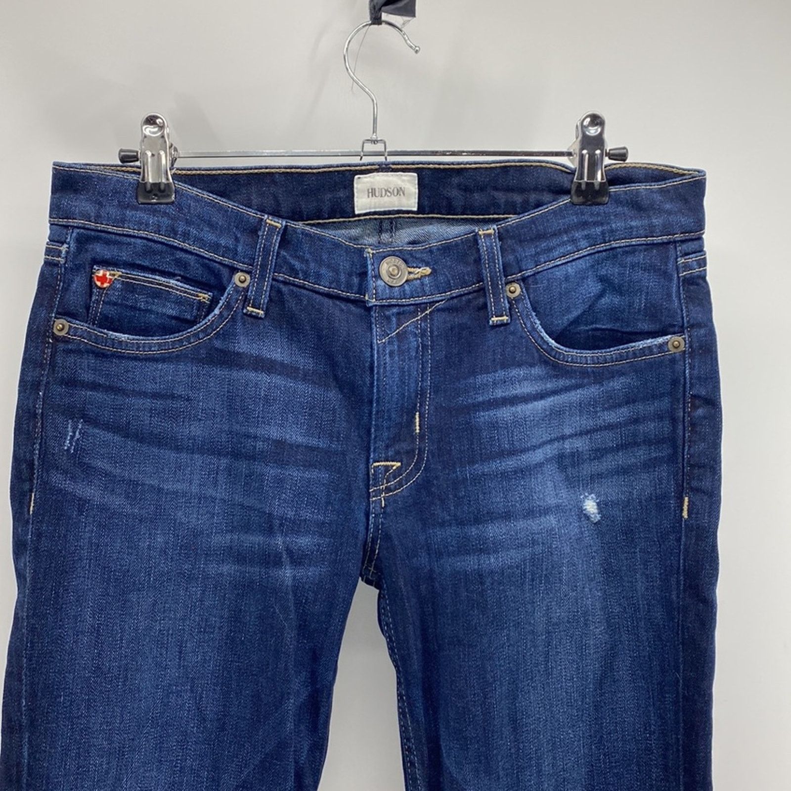 Hudson Hudson crop muse skinny with 5” cuff dark wash low rise Size 29" - 2 Thumbnail