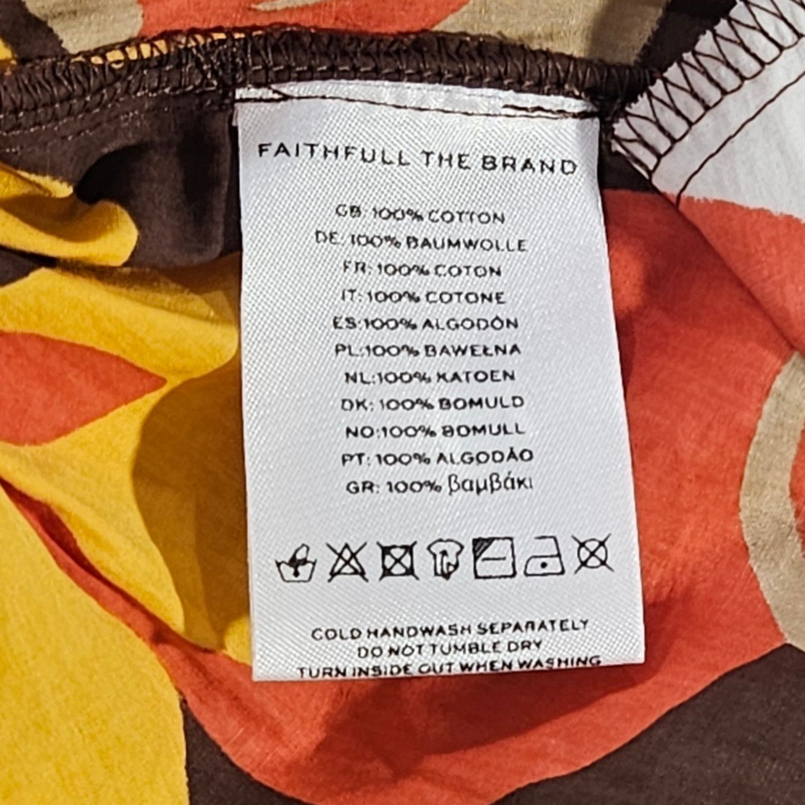 FAITHFULL NWT Faithfull the Brand Celvia Cotton Pant Sz. 2 Brown White Size 26" / US 2 / IT 38 - 8 Thumbnail