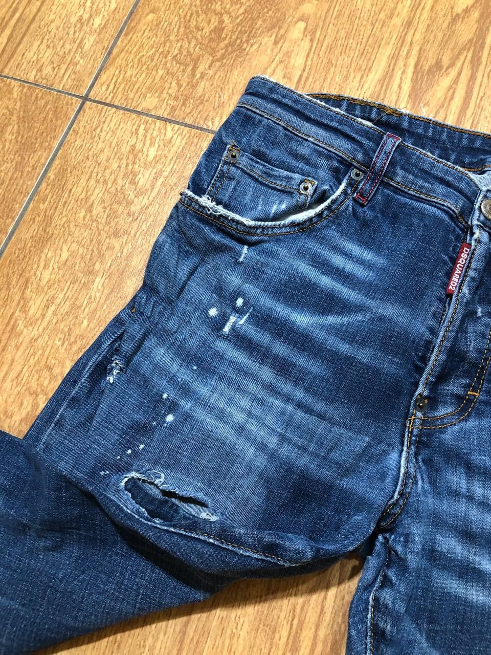 Dsquared2 Dsquared2 Tidy Biker Distressed Painted Skinny Jeans Size US 32 / EU 48 - 8 Thumbnail