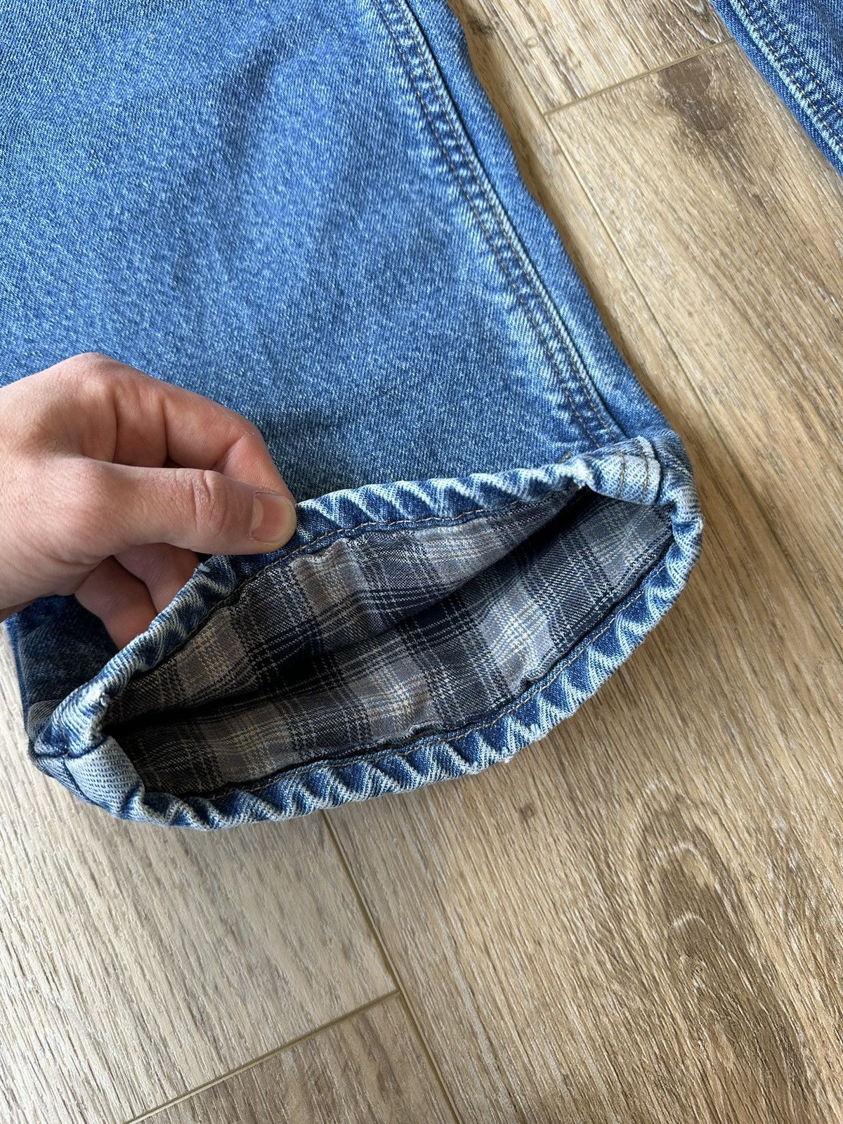 Carhartt × Vintage Vintage carhartt flannel lined denim blue jeans work pants Size US 31 - 8 Thumbnail