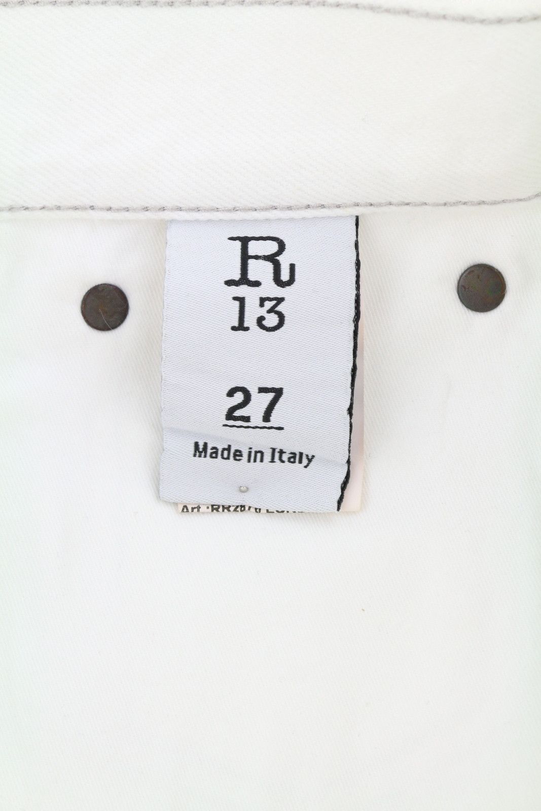 R13 MARKY DROP 27 Nico White Ripped Light Denim Shorts 86198 Size 27" / US 4 / IT 40 - 8 Thumbnail