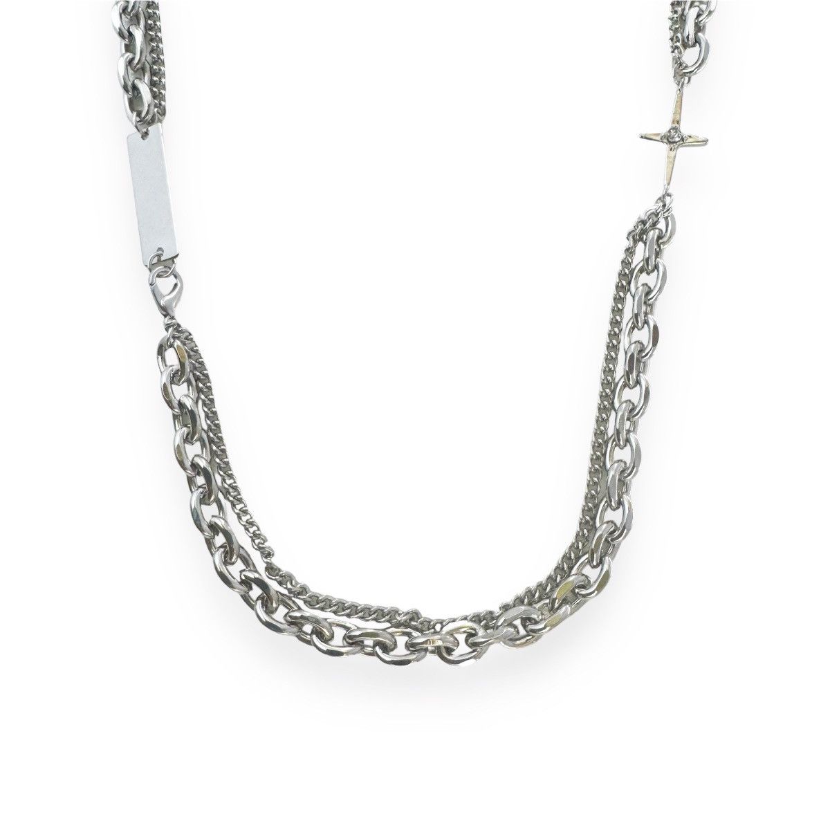 Other Double Layer Star Link Chain Necklace for Men Women Size ONE SIZE - 1 Thumbnail