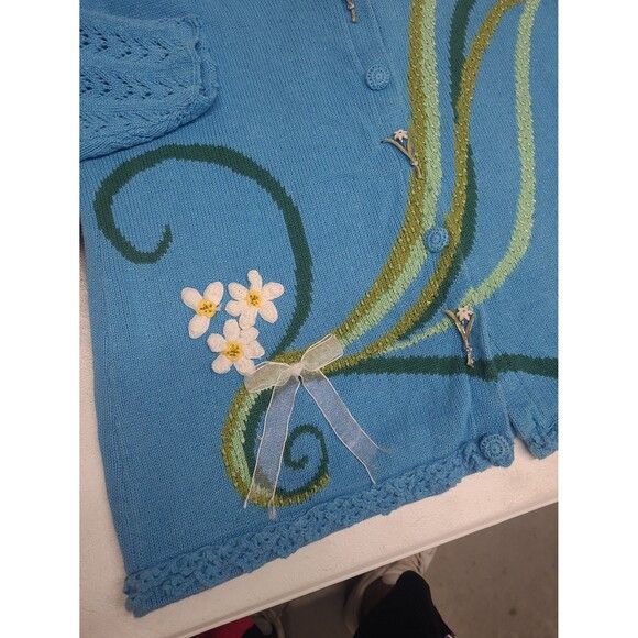 Tundra Vtg Storybook Knits Floral Cardigan Sweater Size XL / US 12-14 / IT 48-50 - 6 Thumbnail