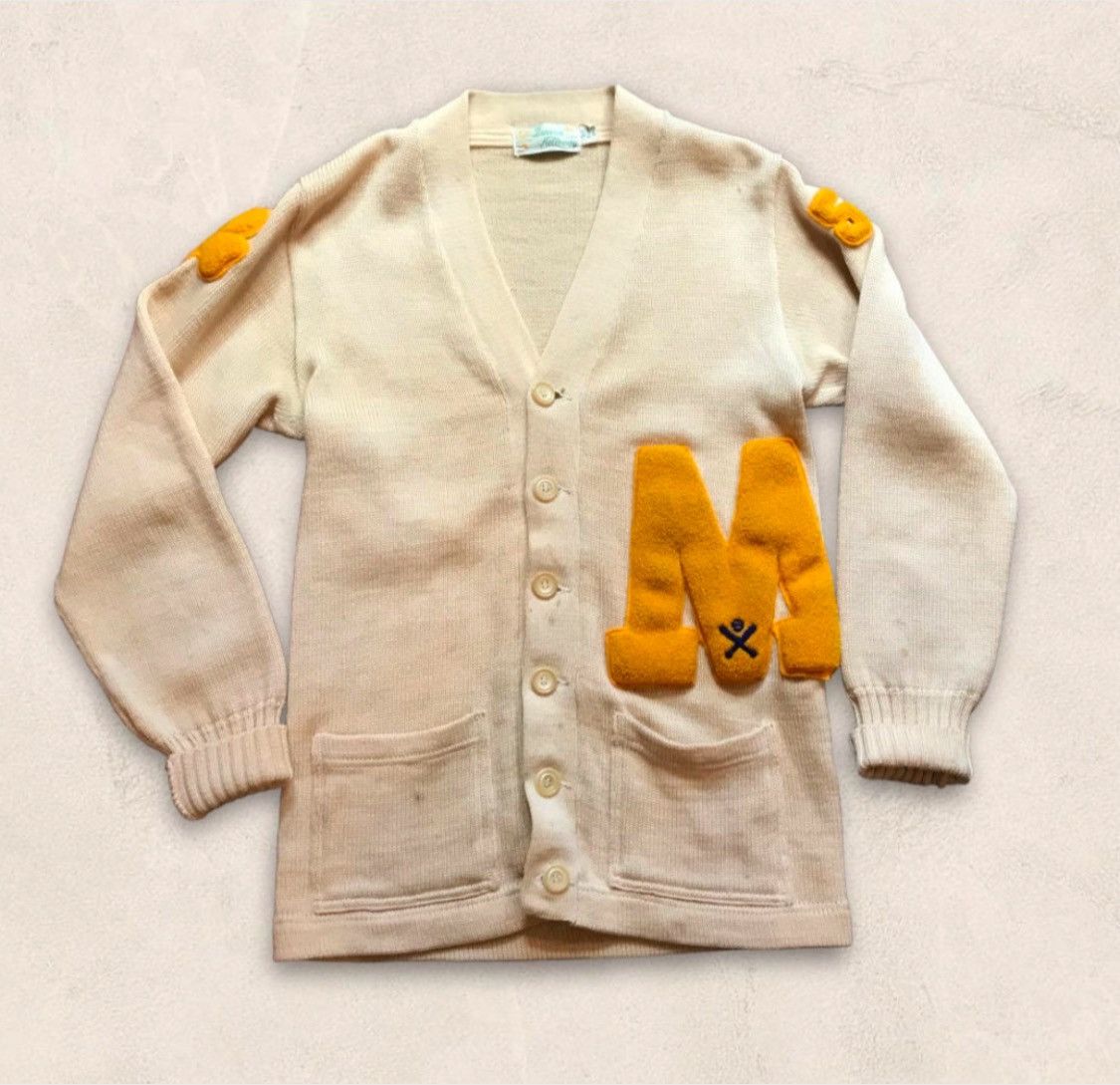 Vintage Vintage Off White 50s Letterman Cardigan, size S Size US S / EU 44-46 / 1 - 1 Thumbnail
