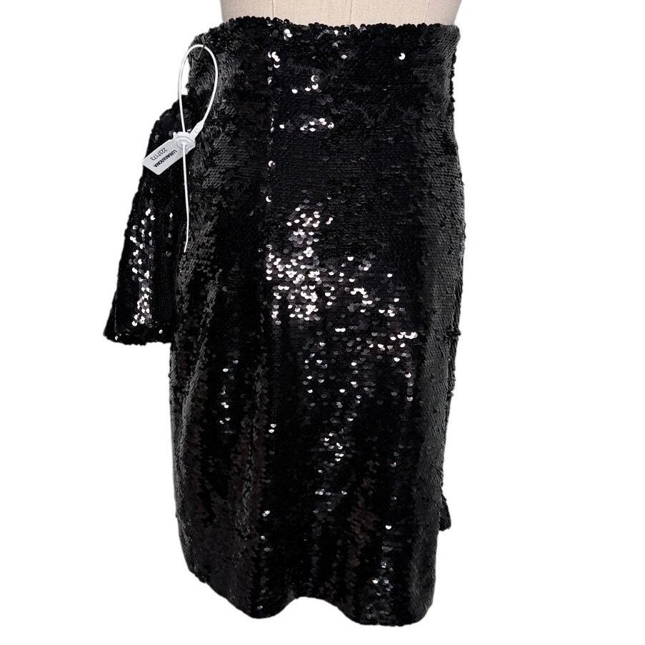16Arlington 16Arlington Sequin Bow Draped Mini Skirt Black sz US 4 UK 8 Size 27" / US 4 / IT 40 - 7 Thumbnail