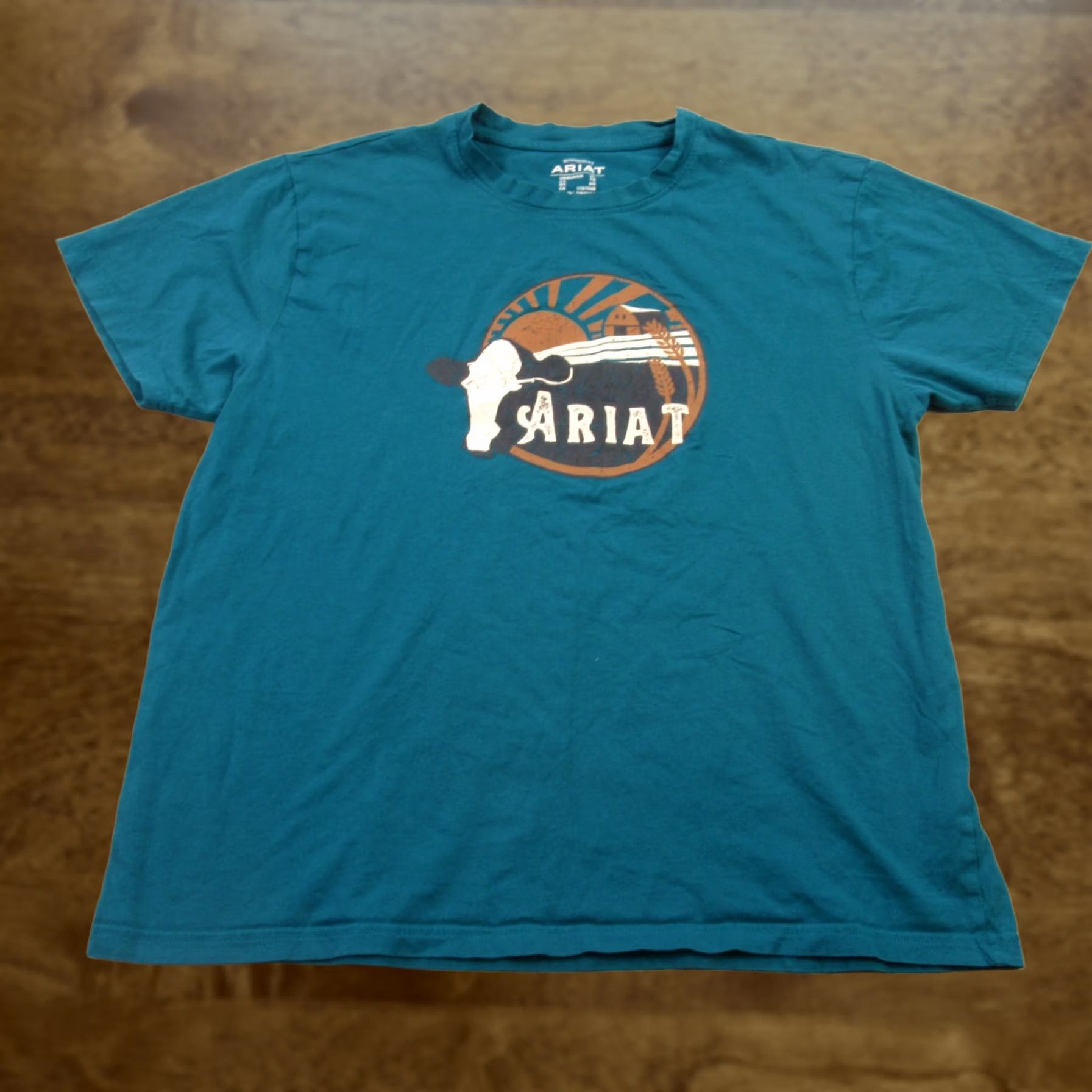 Ariat Ariat Shirt Mens XL Short Sleeve Crew Neck Outdoors Lightweight Casual Blue Size US XL / EU 56 / 4 - 1 Thumbnail
