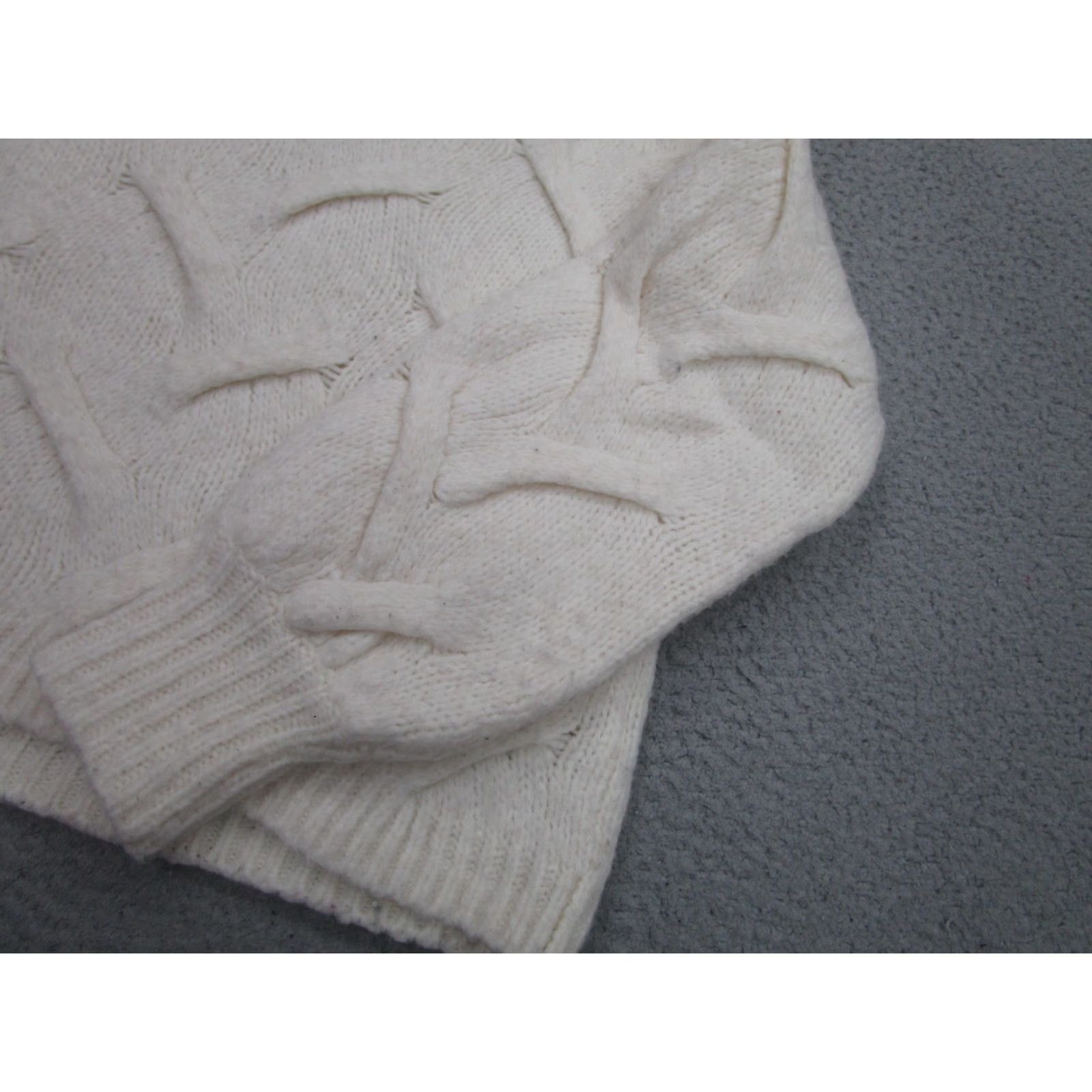 Madewell Madewell Sweater Womens Small White Turtleneck Chunky Cable Knit Pullover Size S / US 4 / IT 40 - 3 Thumbnail