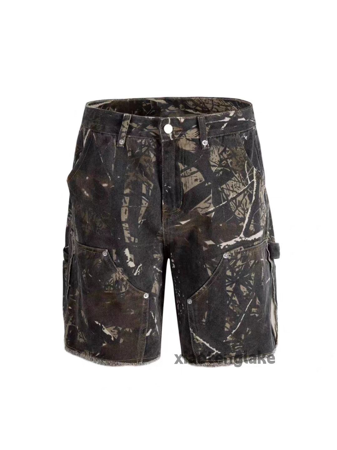 Unisex outdoor utility loose baggy real tree cargo shorts