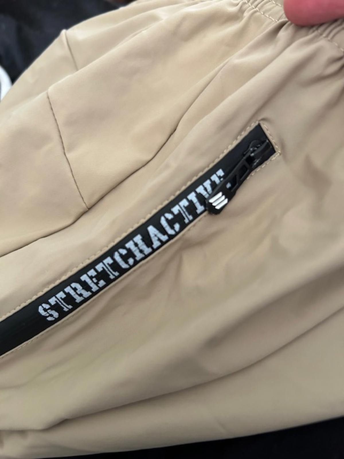 Unknown London Beige Stretch Activewear Pants with Zipper Pockets Size US 32 / EU 48 - 3 Thumbnail
