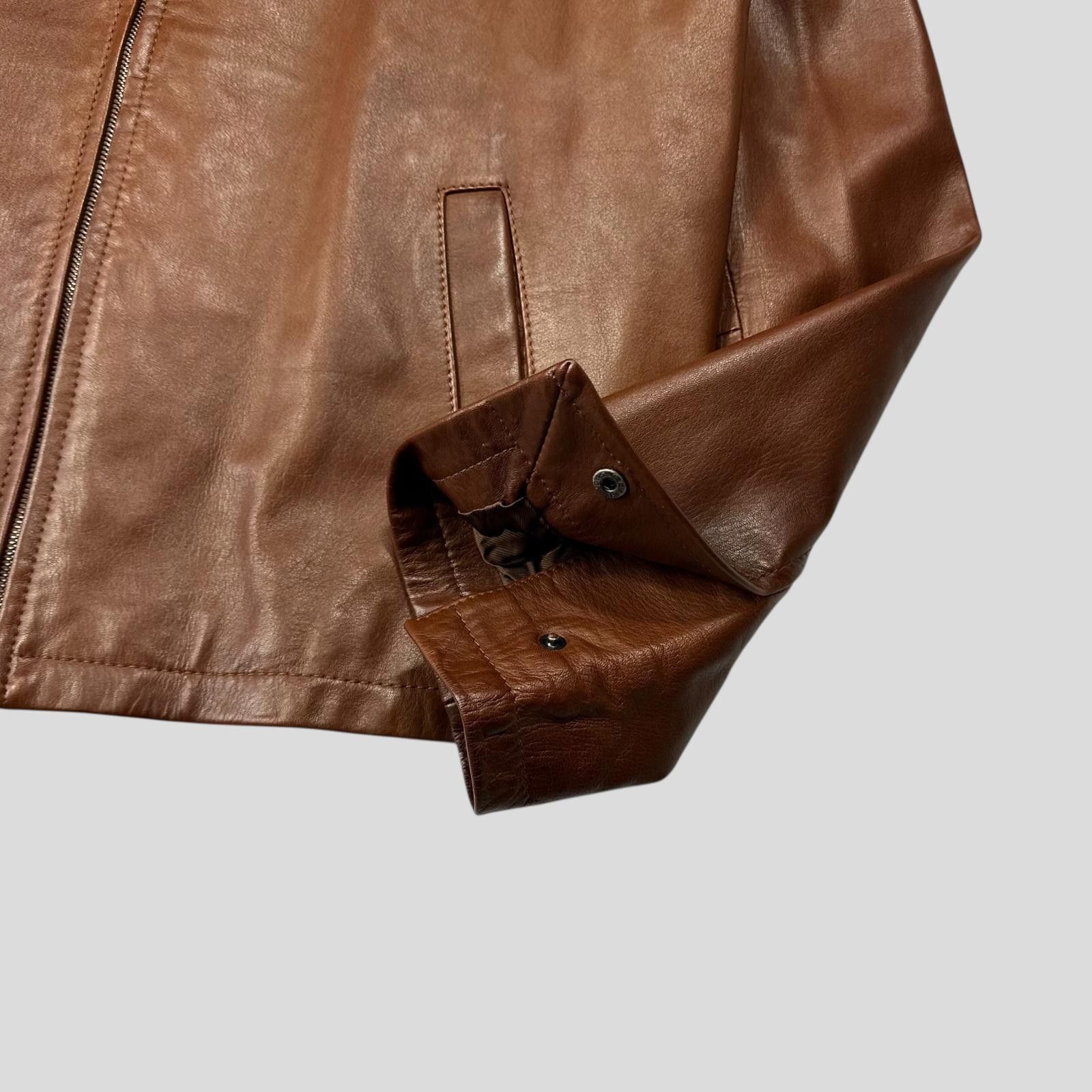 Prada Prada Milano FW98 Whiskey Leather Lined Zip Work Jacket IT50 Size US L / EU 52-54 / 3 - 8 Thumbnail