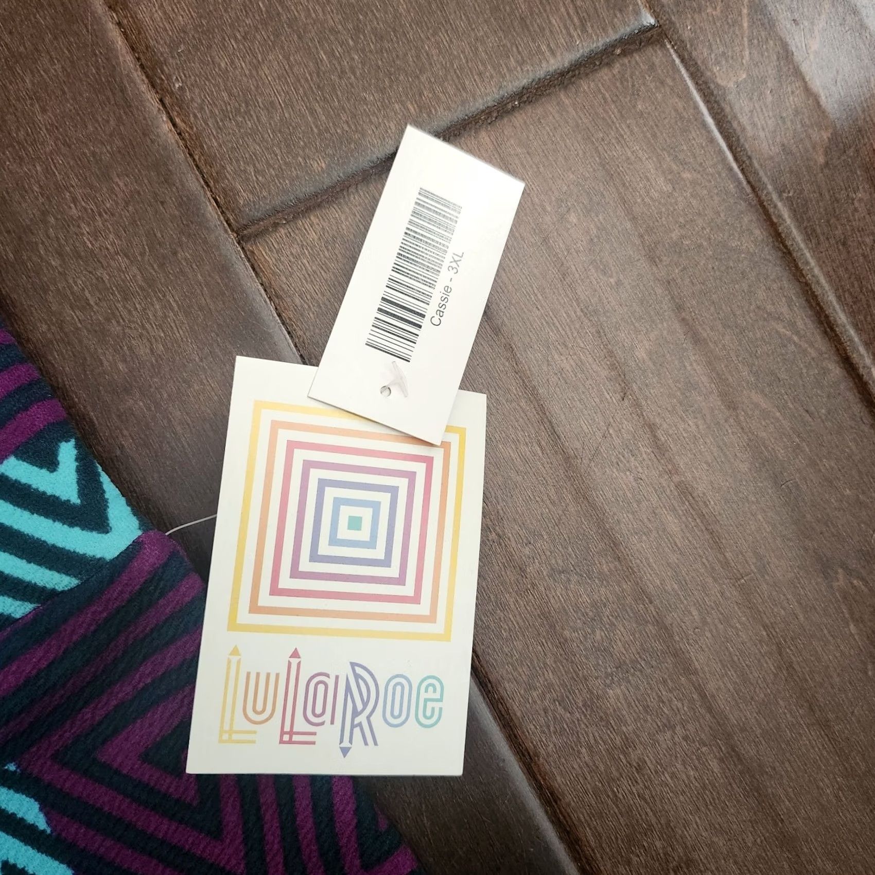 Vintage VINTAGE LuLaRoe Cassie Skirt 3XL Geometric Purple Teal Pencil Stretch NWT Size 40" / US 18 - 5 Thumbnail