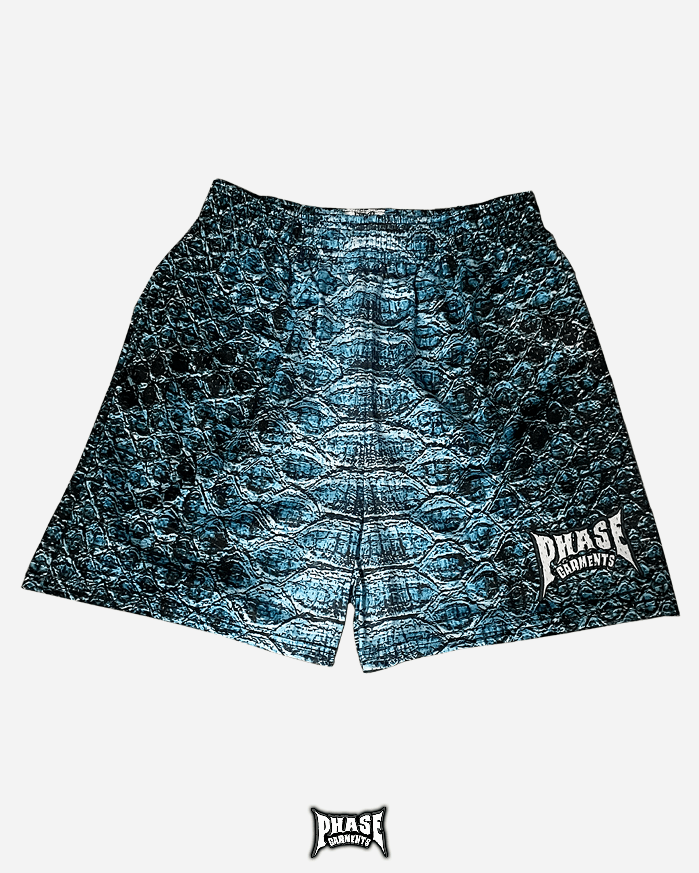 PHASE Garments Blue Snakeskin Shorts Size Medium Size US 30 / EU 46 - 1 Thumbnail