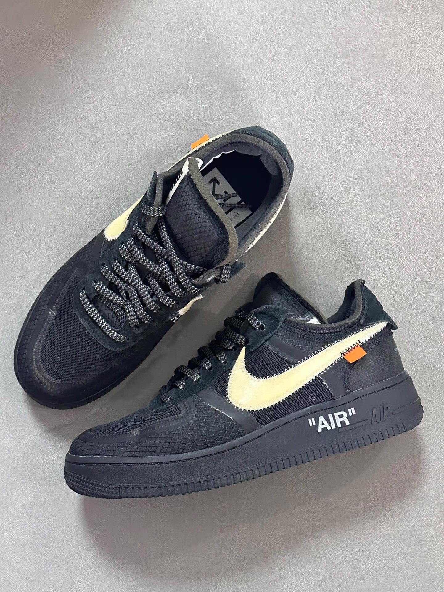 Nike Off-White x Air Force 1 Black Ｑ20 Size US 6 / EU 39 - 1 Thumbnail