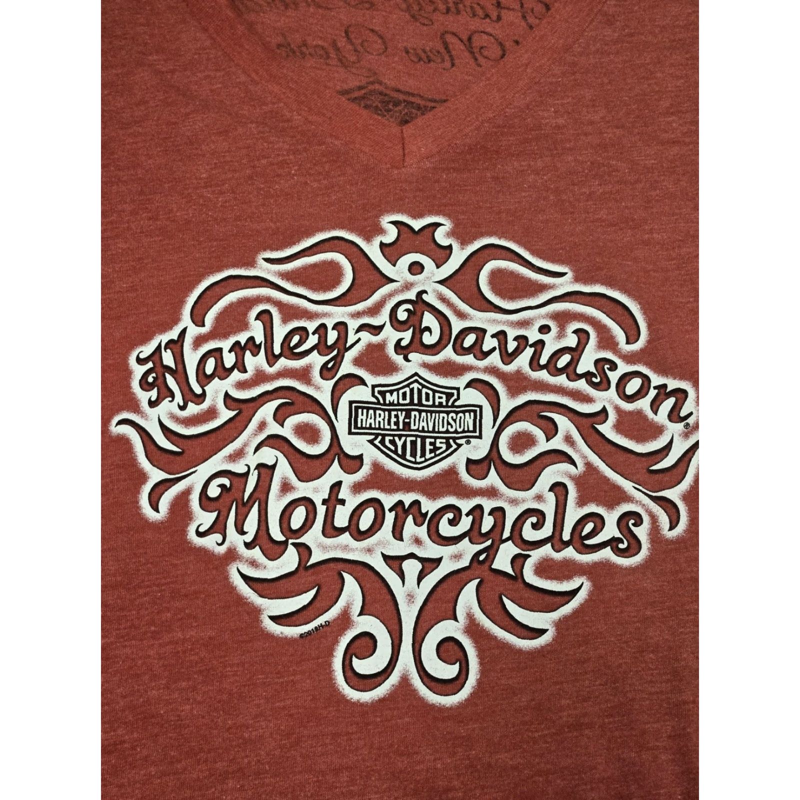 Harley Davidson Harley-Davidson Shirt Womens Small Red V Neck Motorcycles New York City Graphic V-Neck Short Sleeve Tee Womens Size S / US 4 / IT 40 - 2 Thumbnail