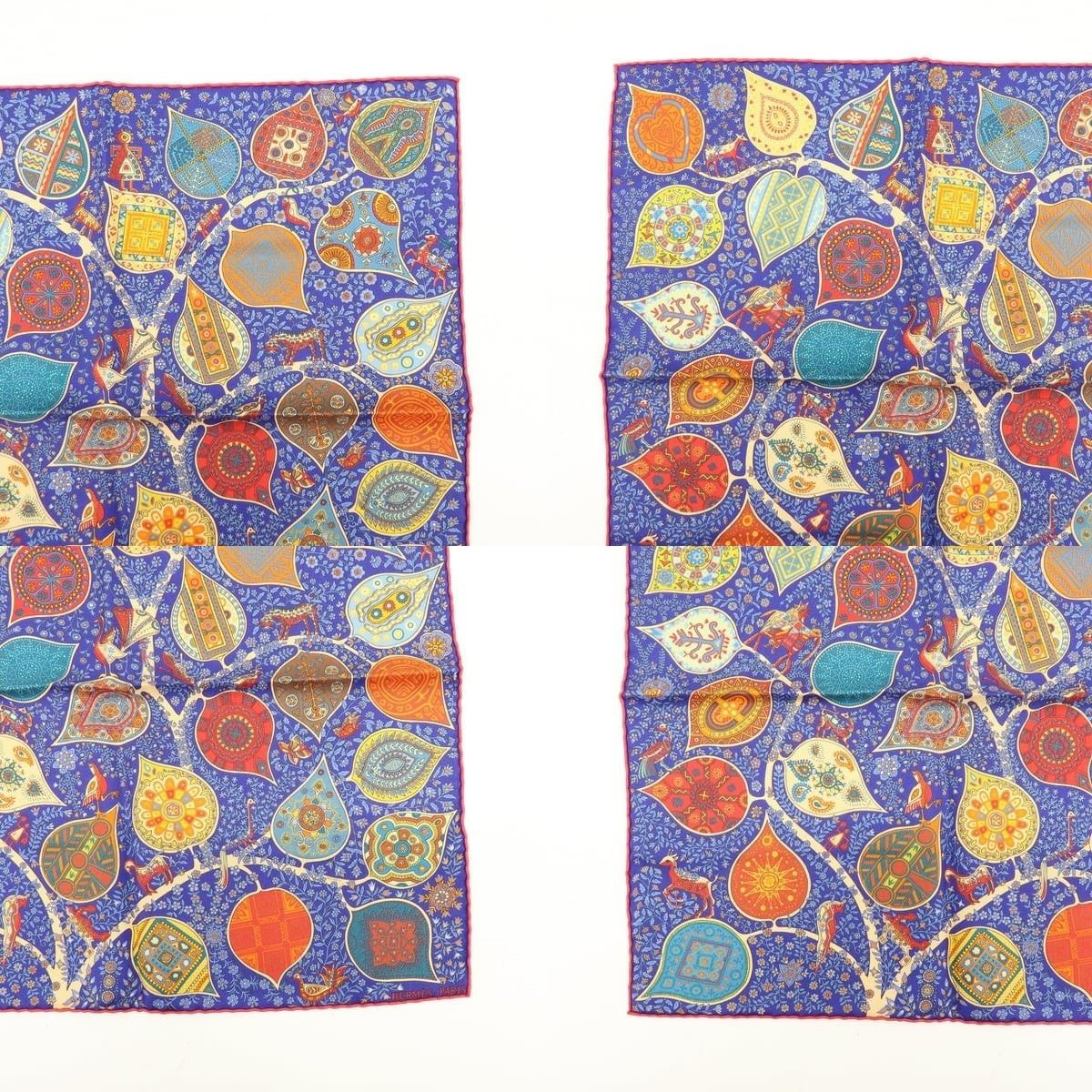 Hermes Hermes Carre 45 L'Arbre de Vie Silk Scarf Blue Size ONE SIZE - 3 Thumbnail