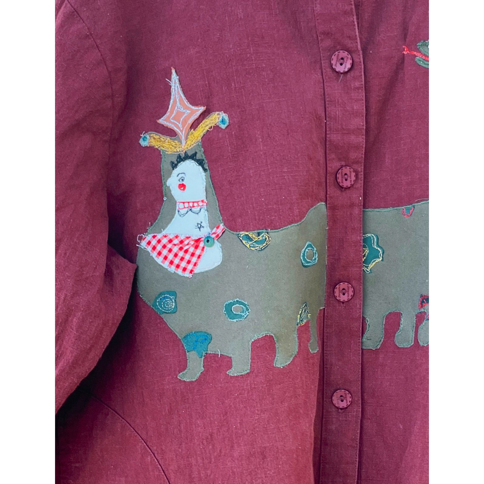 Handmade XXL Upcycled Oversized Shirt | Boho Maximalist Reworked Size XXL / US 16-18 / IT 52-54 - 5 Thumbnail