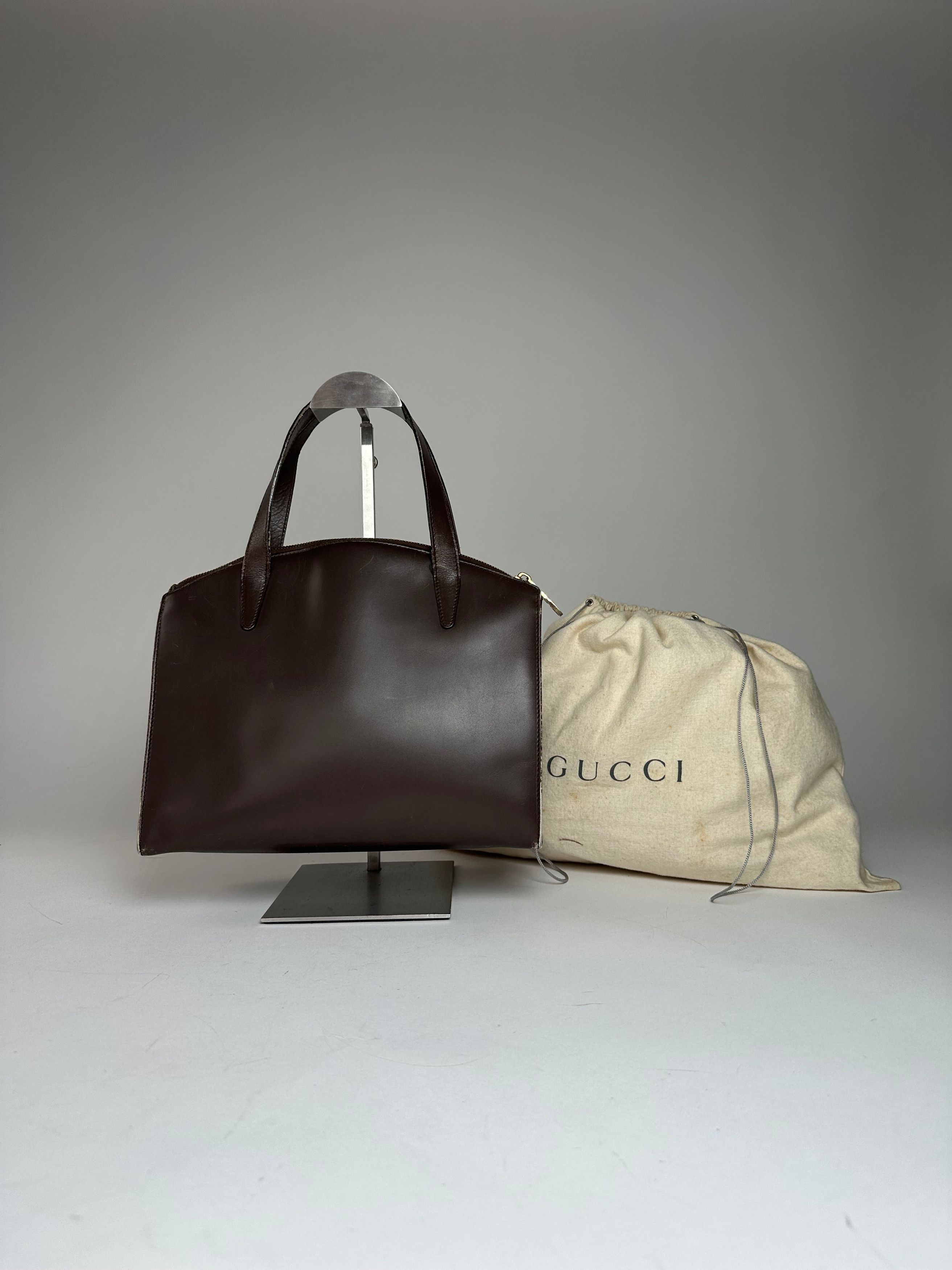 Gucci Vintage Leather Handbag Brown, Women's