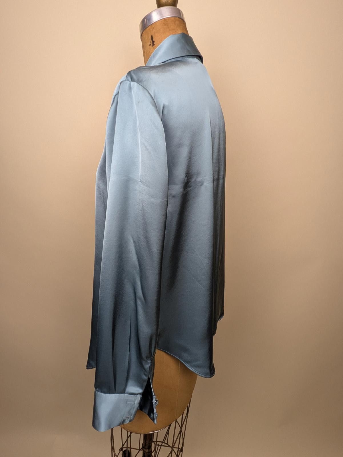 Emporio Armani Armani ice blue satin button up shirt Size M / US 6-8 / IT 42-44 - 2 Thumbnail