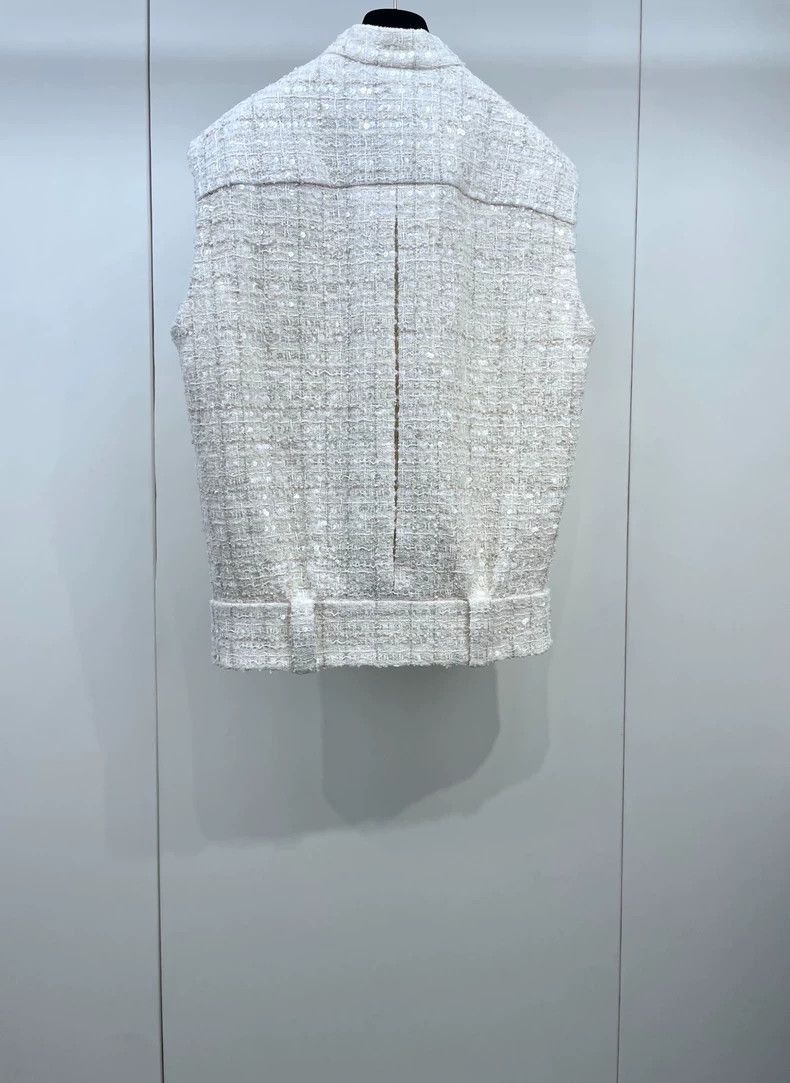 Chanel 25S Beige Sequin Vest
