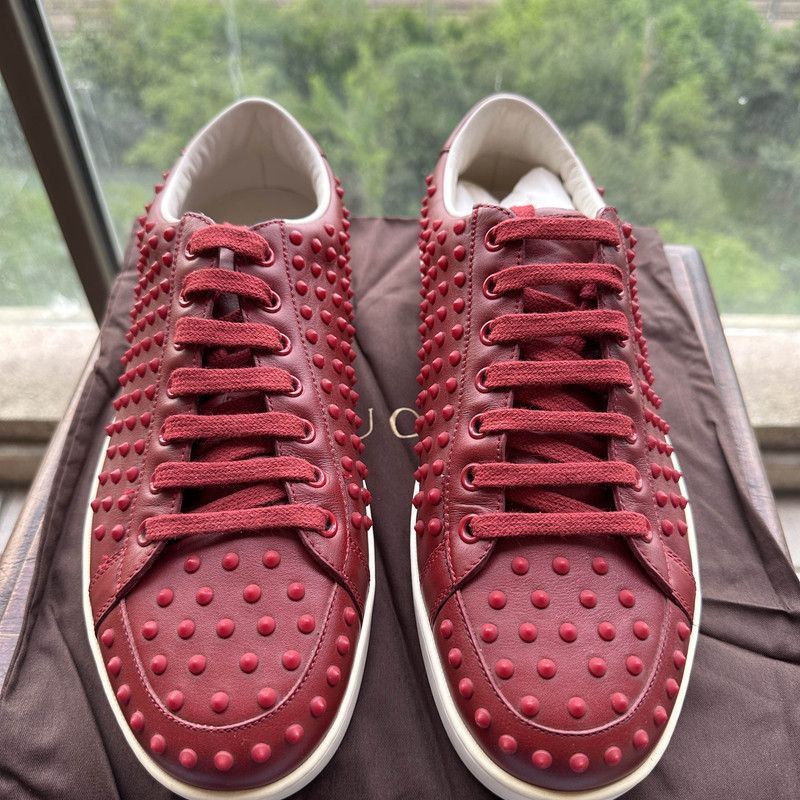 Gucci Gucci Red Studded Sneakers for Bold Style - Size US 8.5 / EU 41-42 - 2 Thumbnail