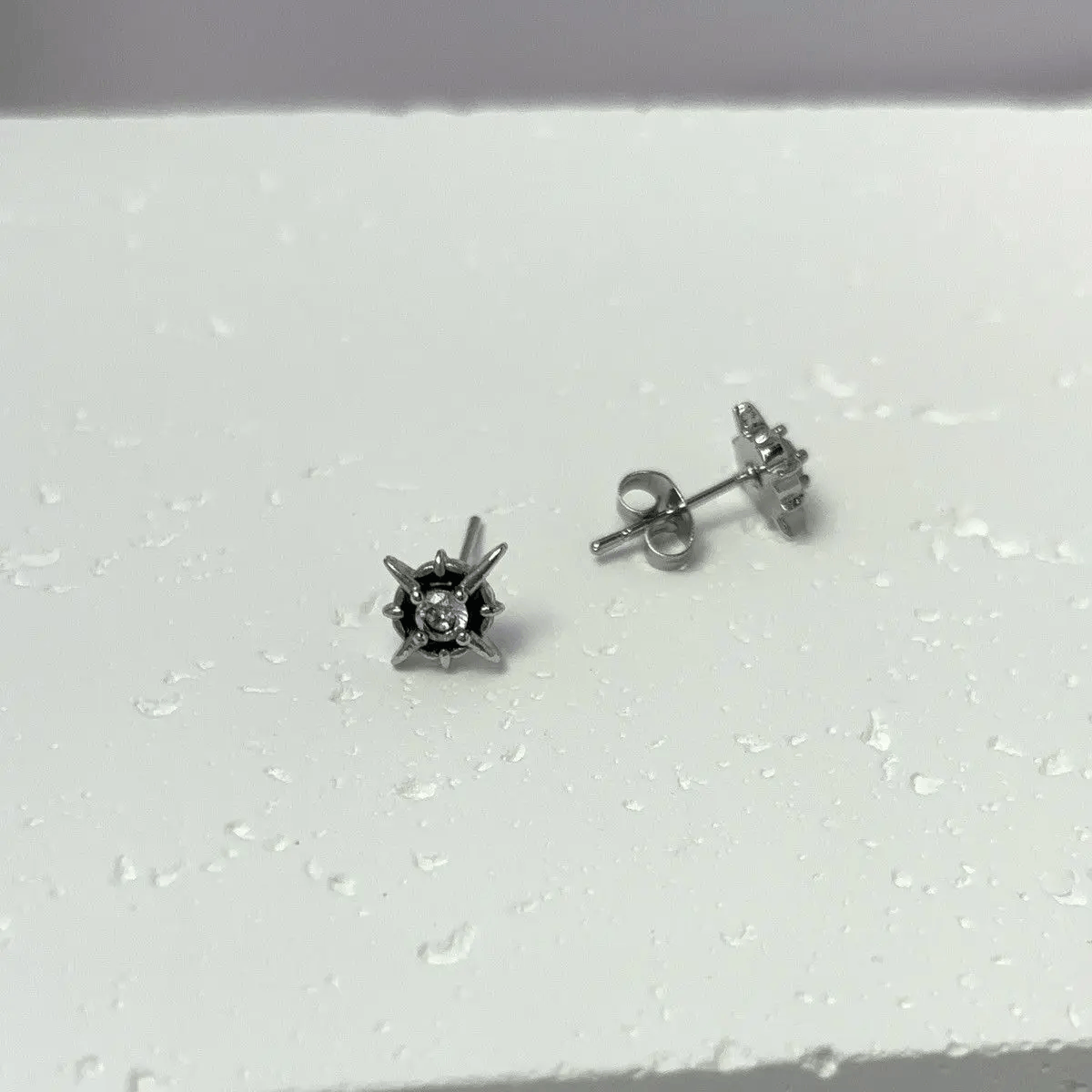 Other 925 Silver Plated CZ Star Stud Earrings for Men Women Size ONE SIZE - 3 Thumbnail