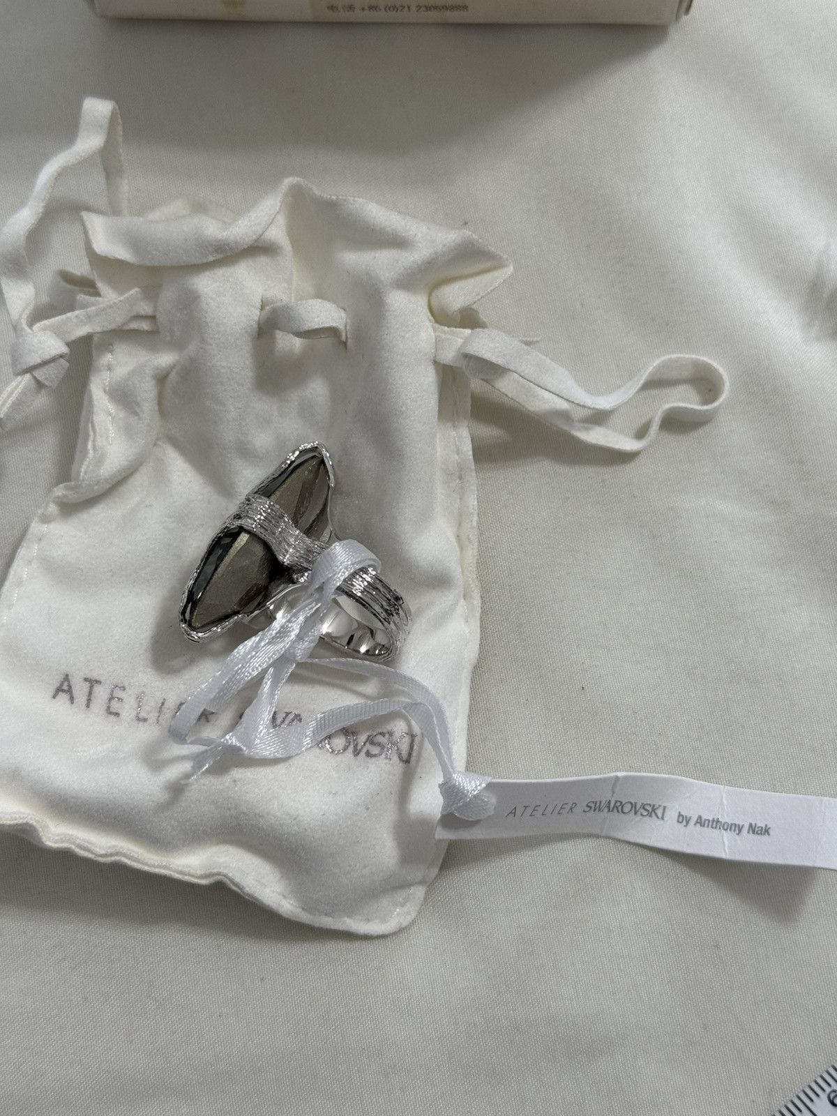 Swarovski Atelier Swarovski x Anthony Nak Smoky color crystal ring/52 Size ONE SIZE - 3 Thumbnail