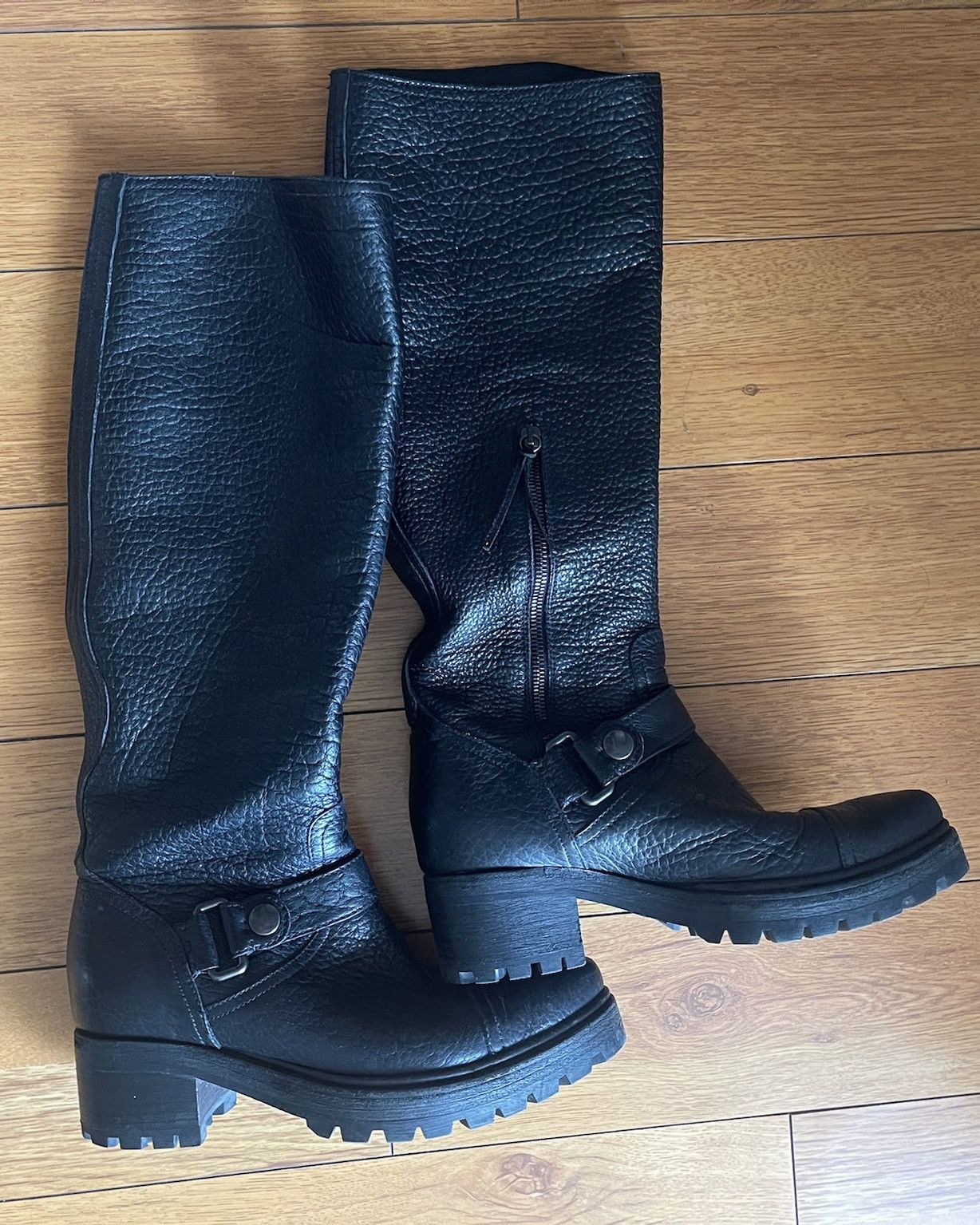 Miu Miu Miu Miu Mid Calf Leather Boots Size US 8.5 / IT 38.5 - 1 Thumbnail