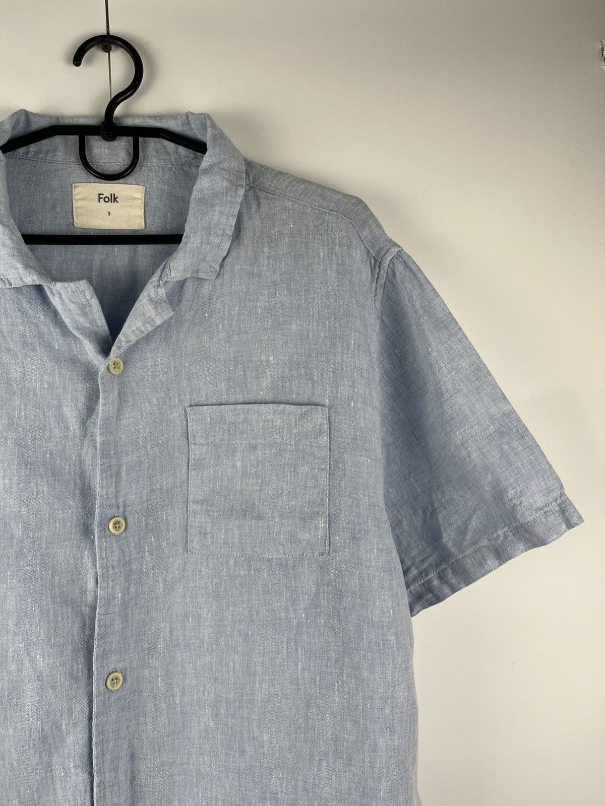 Folk Folk Solid Linen Short Sleeve Shirt Button Up Size US XL / EU 56 / 4 - 3 Thumbnail