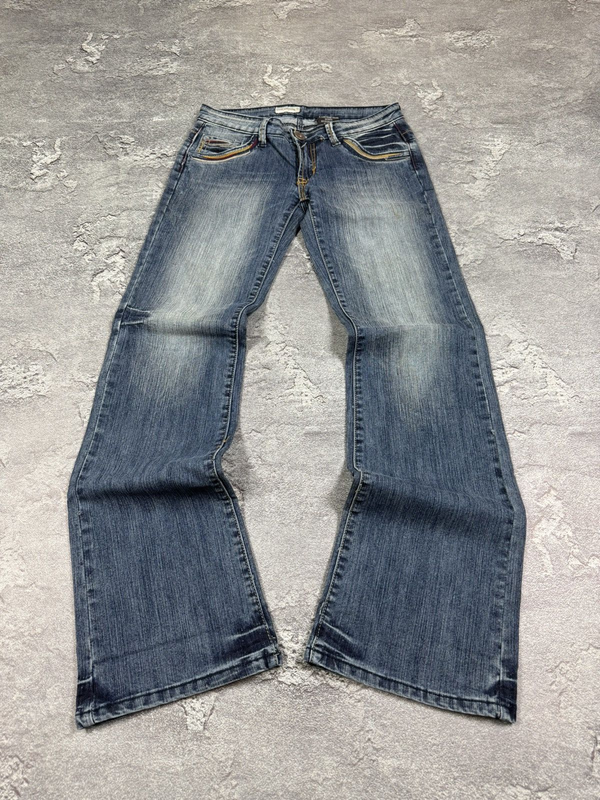Pre-owned If Six Was Nine Low Rise Bootcut Flared Jeans Y2k 2000s In Blue