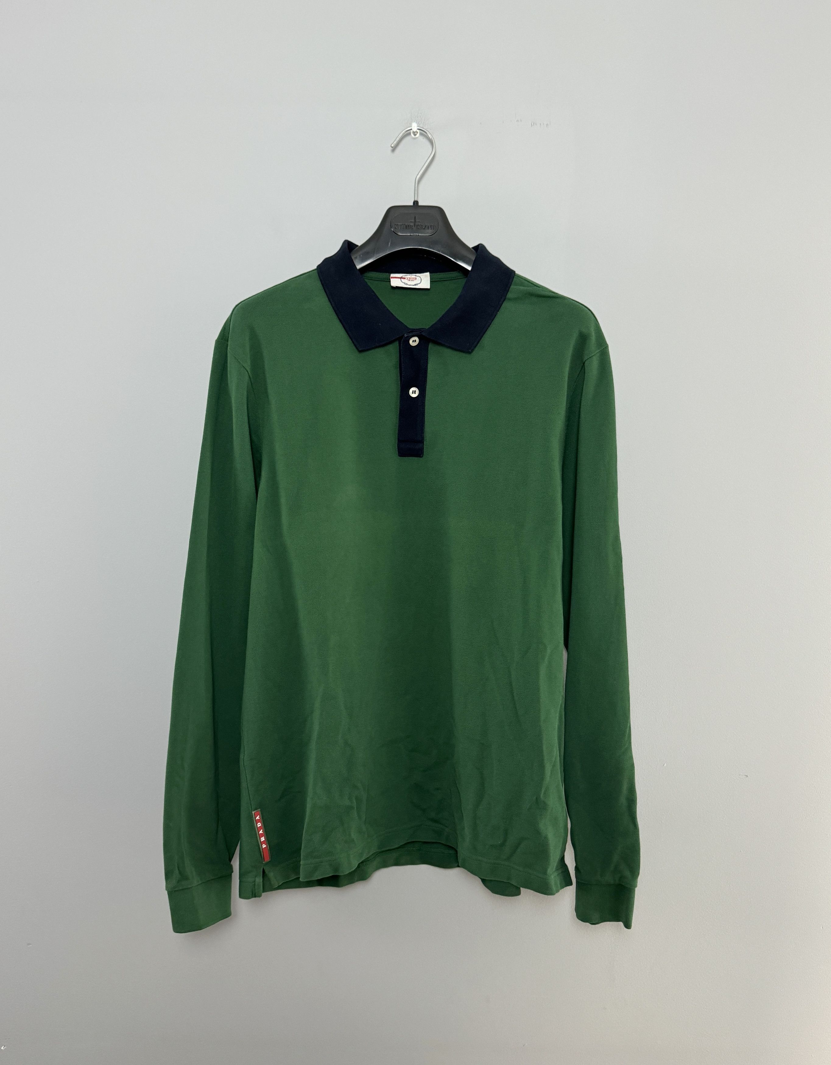 Prada Prada Sport Vintage Linea Rossa Logo Long Sleeve Polo Size M
