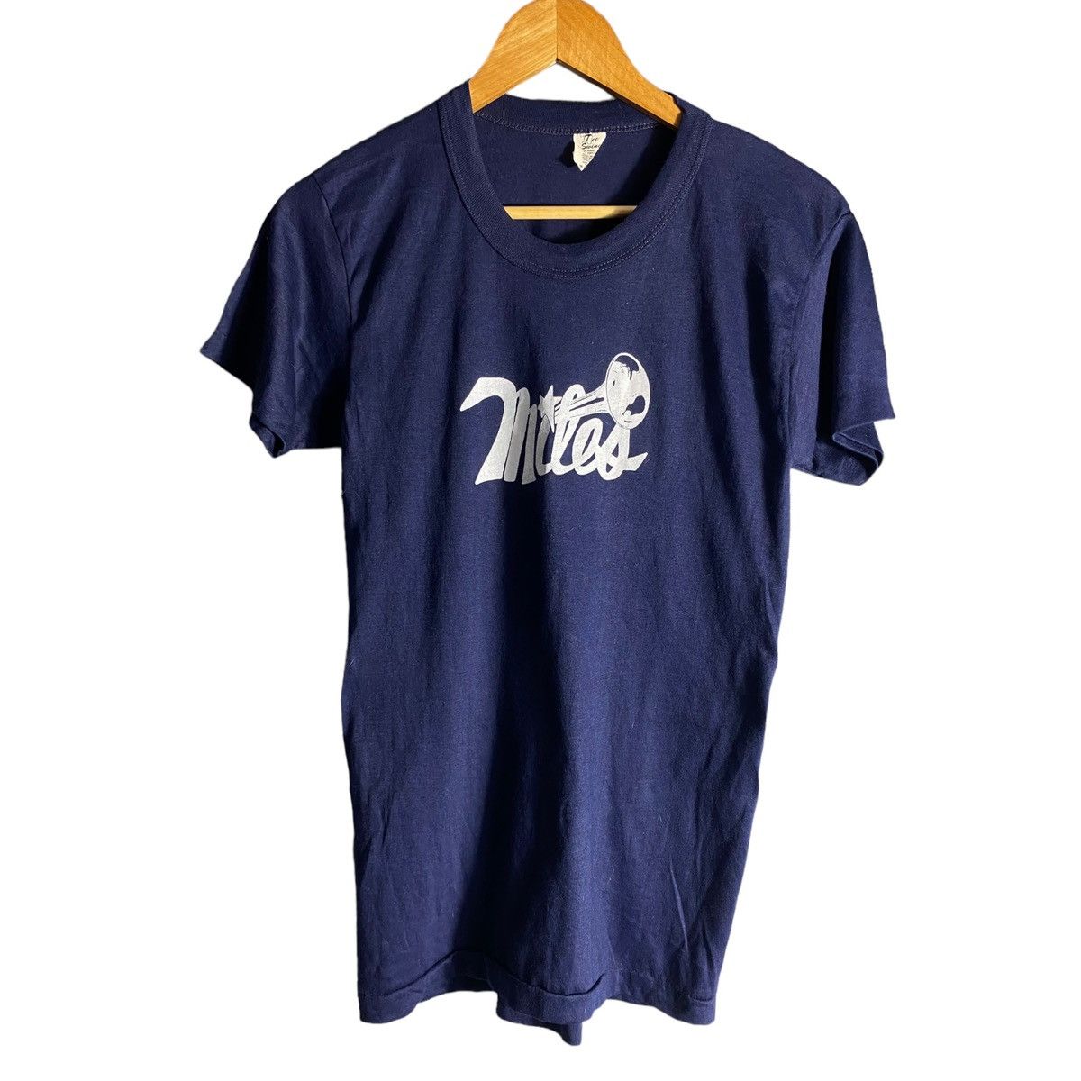 image of Band Tees Vintage 80's Miles Davis Mid Logo in Navy, Men's (Size Medium)
