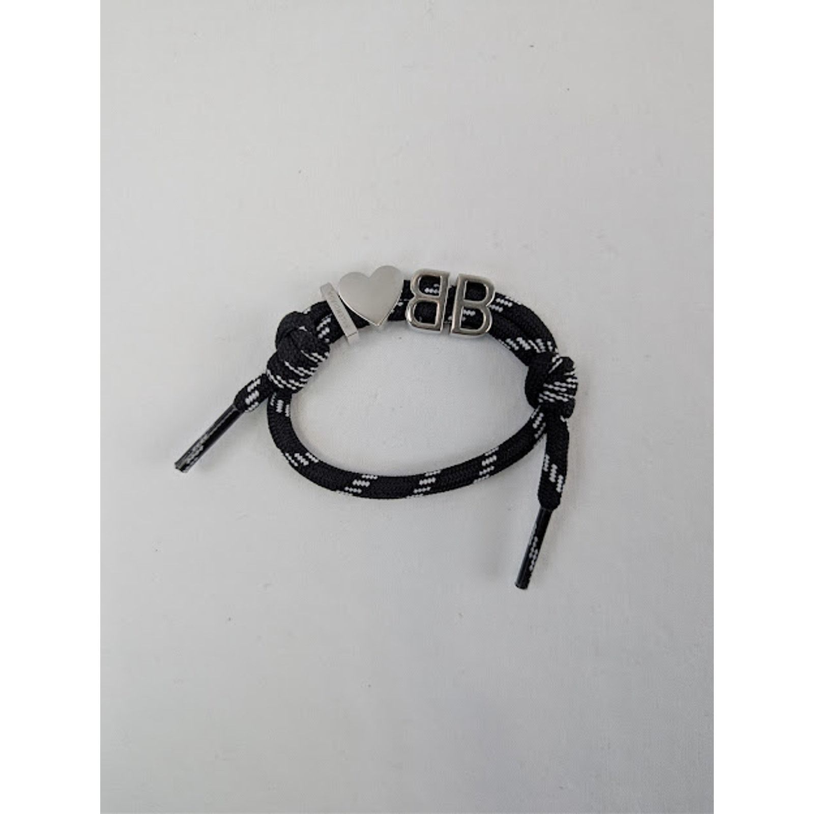 Balenciaga o1rshd1 / 555 / Size: OS / I Heart BB Bracelet Black / White Size ONE SIZE - 3 Thumbnail