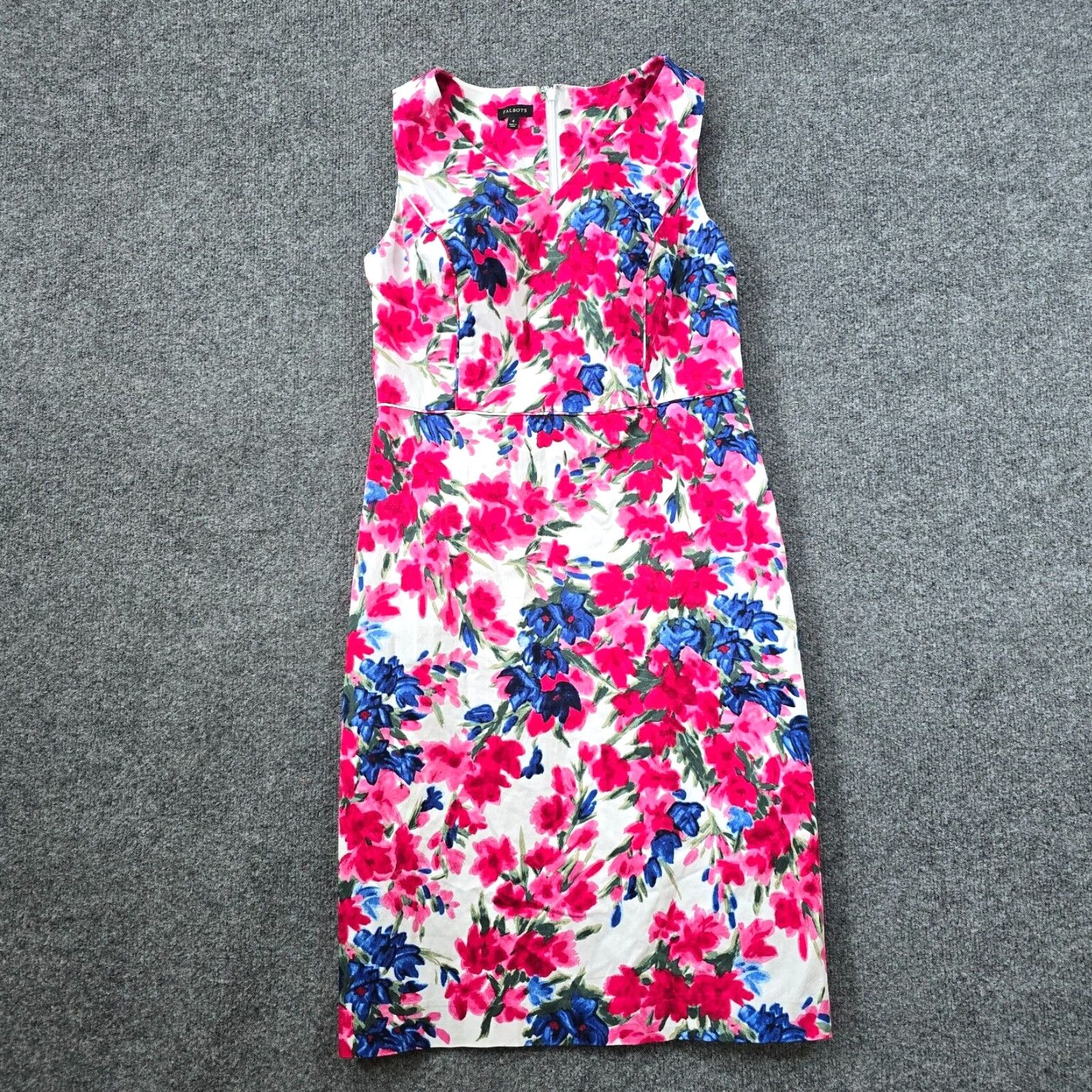 Talbots Talbots Dress Womens Size 4 Pink Floral Pencil Sleeveless Fitted Casual V Neck Size S / US 4 / IT 40 - 2 Thumbnail