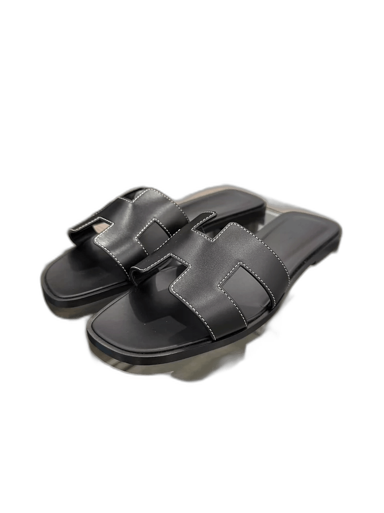 Hermes Hermes Black Women's Slide Sandals Size 37-yf Size US 7.5 / EU 40-41 - 1 Thumbnail