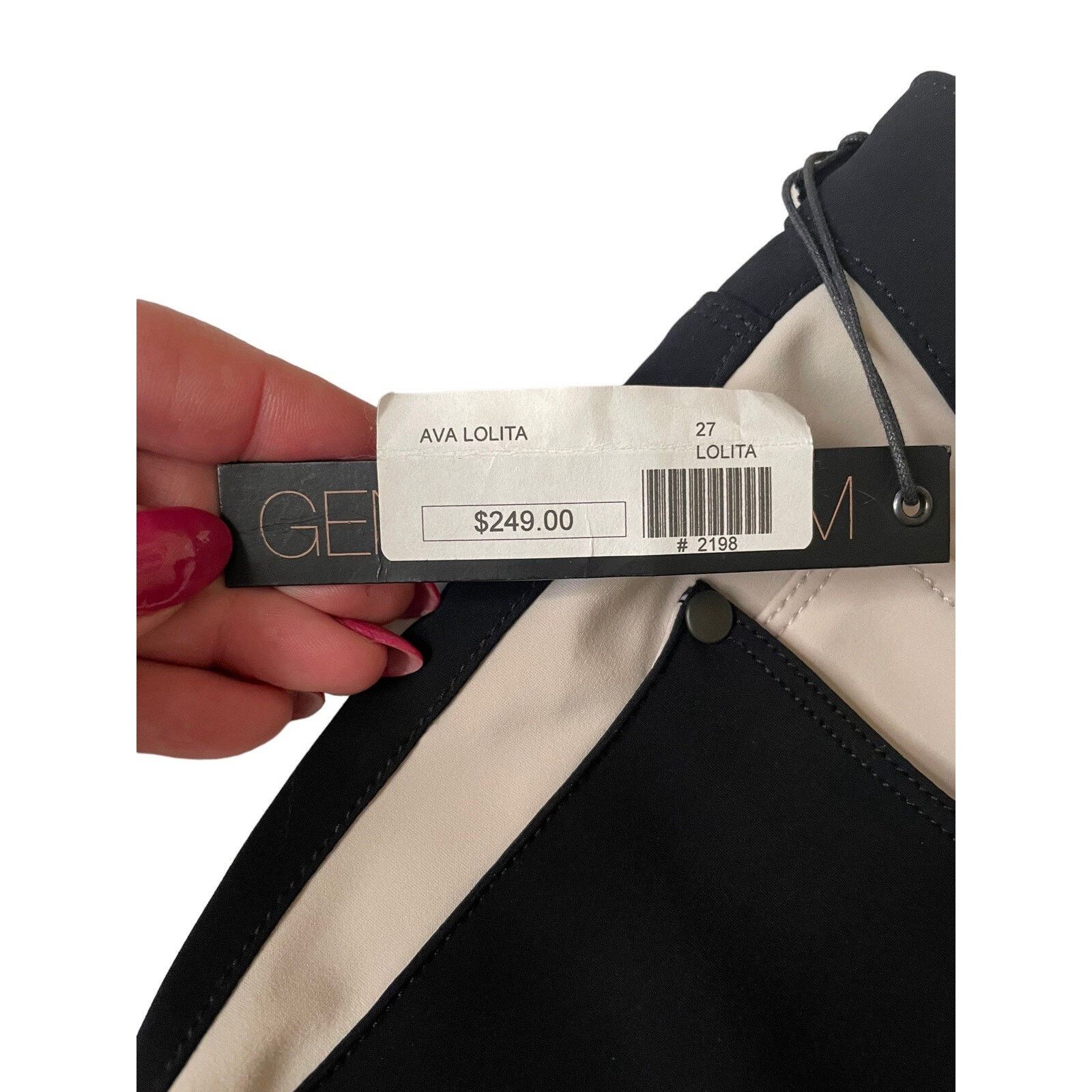 Genetic Denim Genetic Denim NEW "The Ava" Black White Colorblock Pants Size 27" / US 4 / IT 40 - 10 Thumbnail