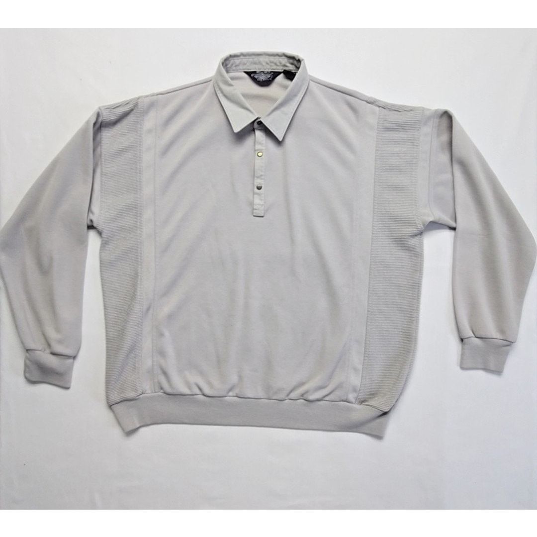 Vintage Vintage Knightsbridge Shirt Gray Ribbed XL Polo Long Sleeve Size US XL / EU 56 / 4 - 1 Thumbnail