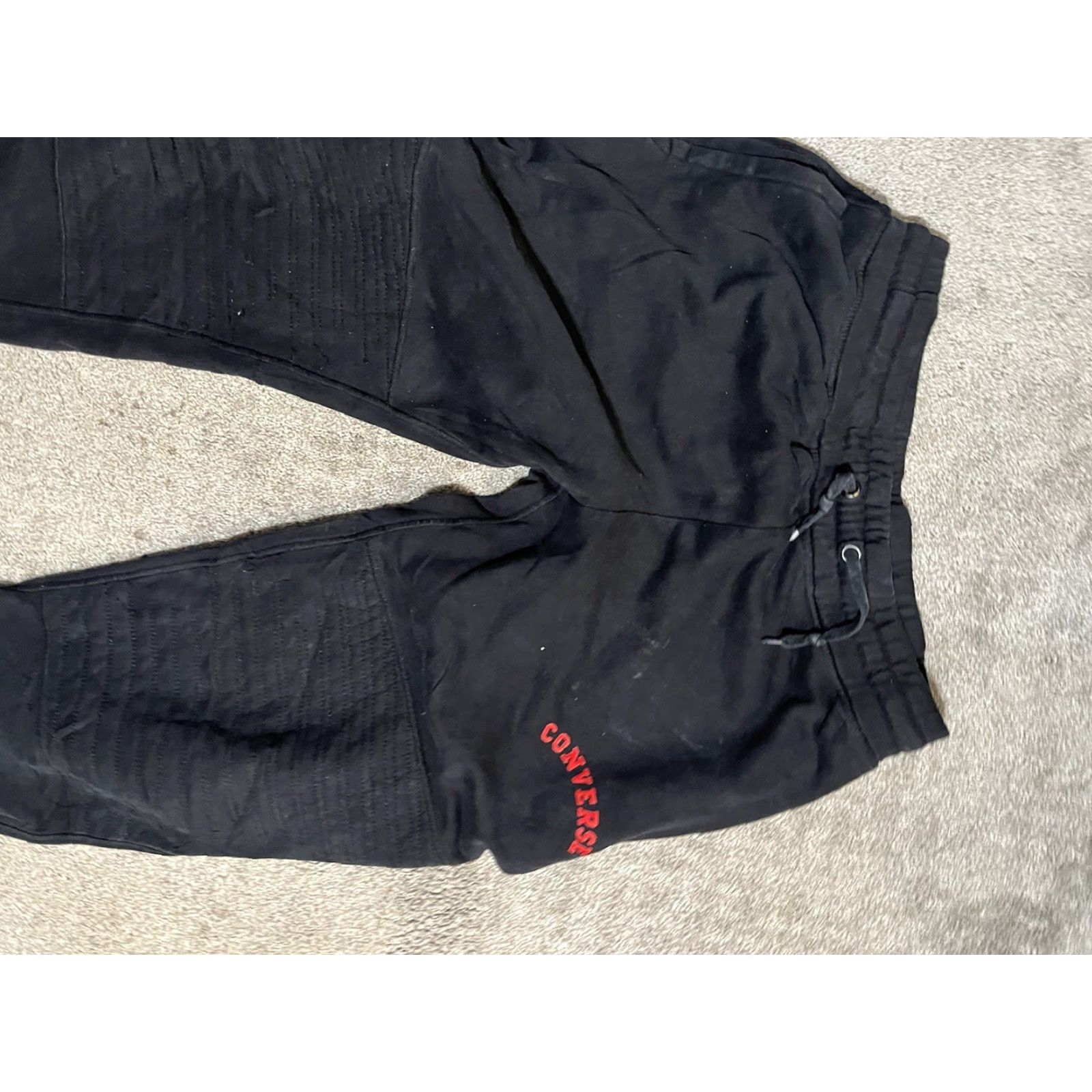 Converse Converse Joggers Mens Small Black Logo Graphic Sweatpants Size US 39 - 8 Thumbnail