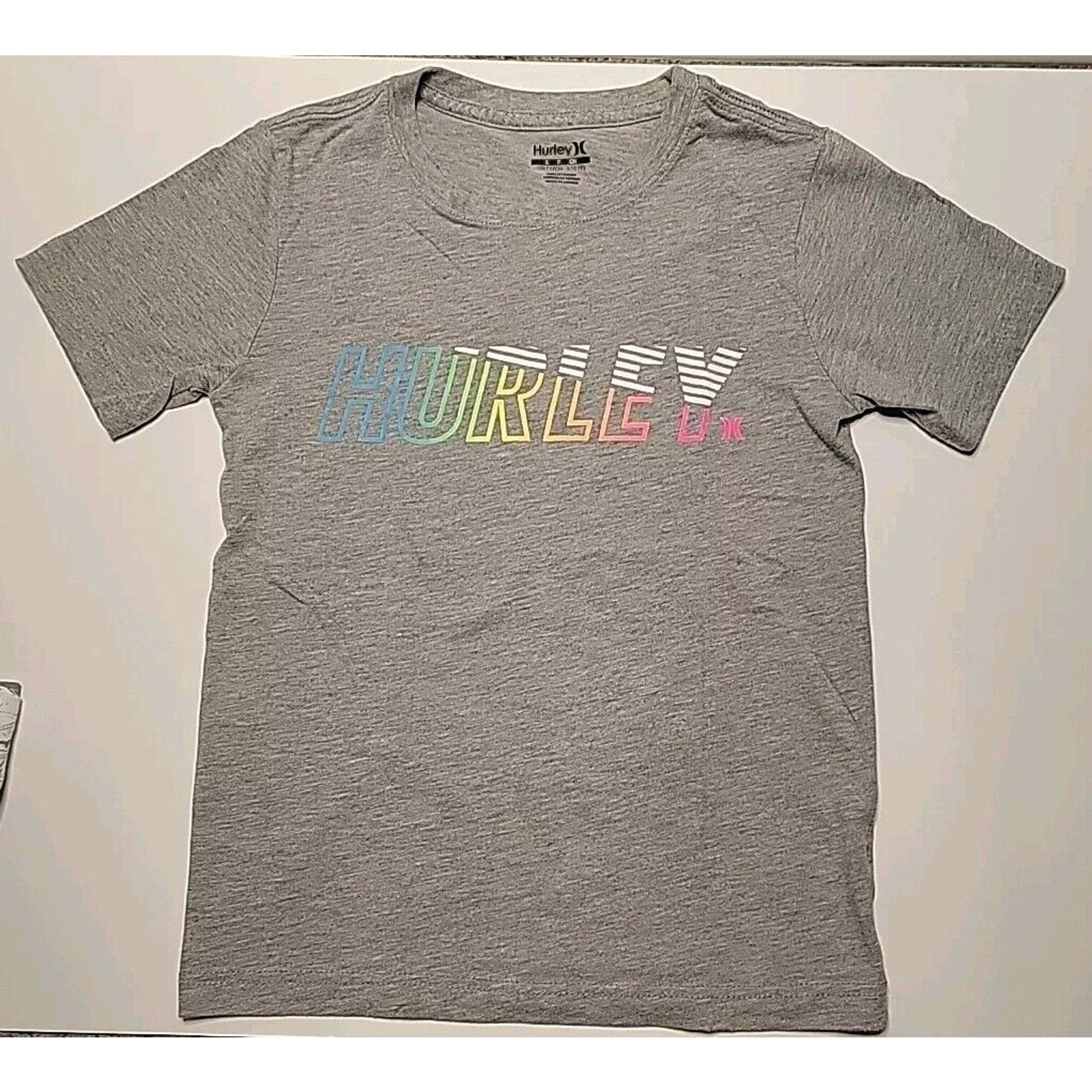 Hurley HURLEY Boys Icon Graphic T-Shirt Heather Gray SZ 8 Size US XXS / EU 40 - 2 Thumbnail