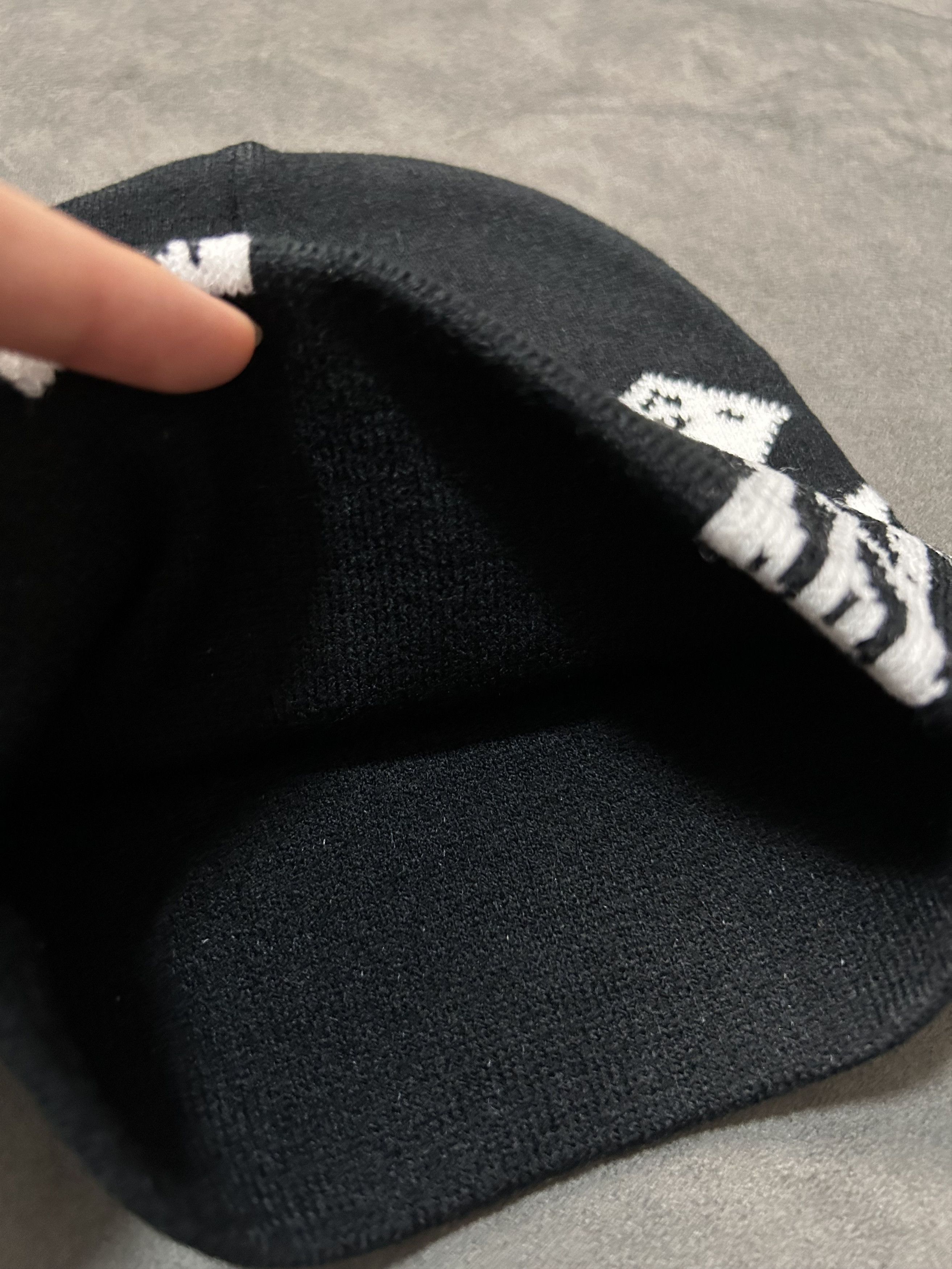 Japanese Brand Rare Double Crosses Graphic No Cuff Knit Beanie Black Hat OS Size ONE SIZE - 4 Thumbnail