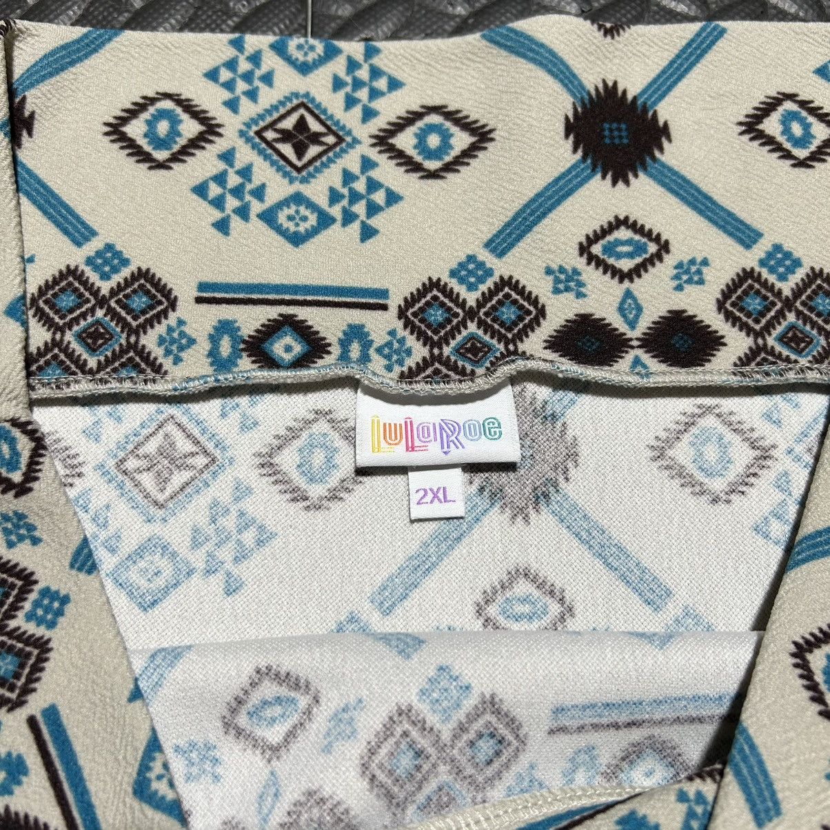 Other Lularoe Cassie Skirt Aztec Southwestern Star Women’s 2XL Size 42" / US 20 - 2 Thumbnail