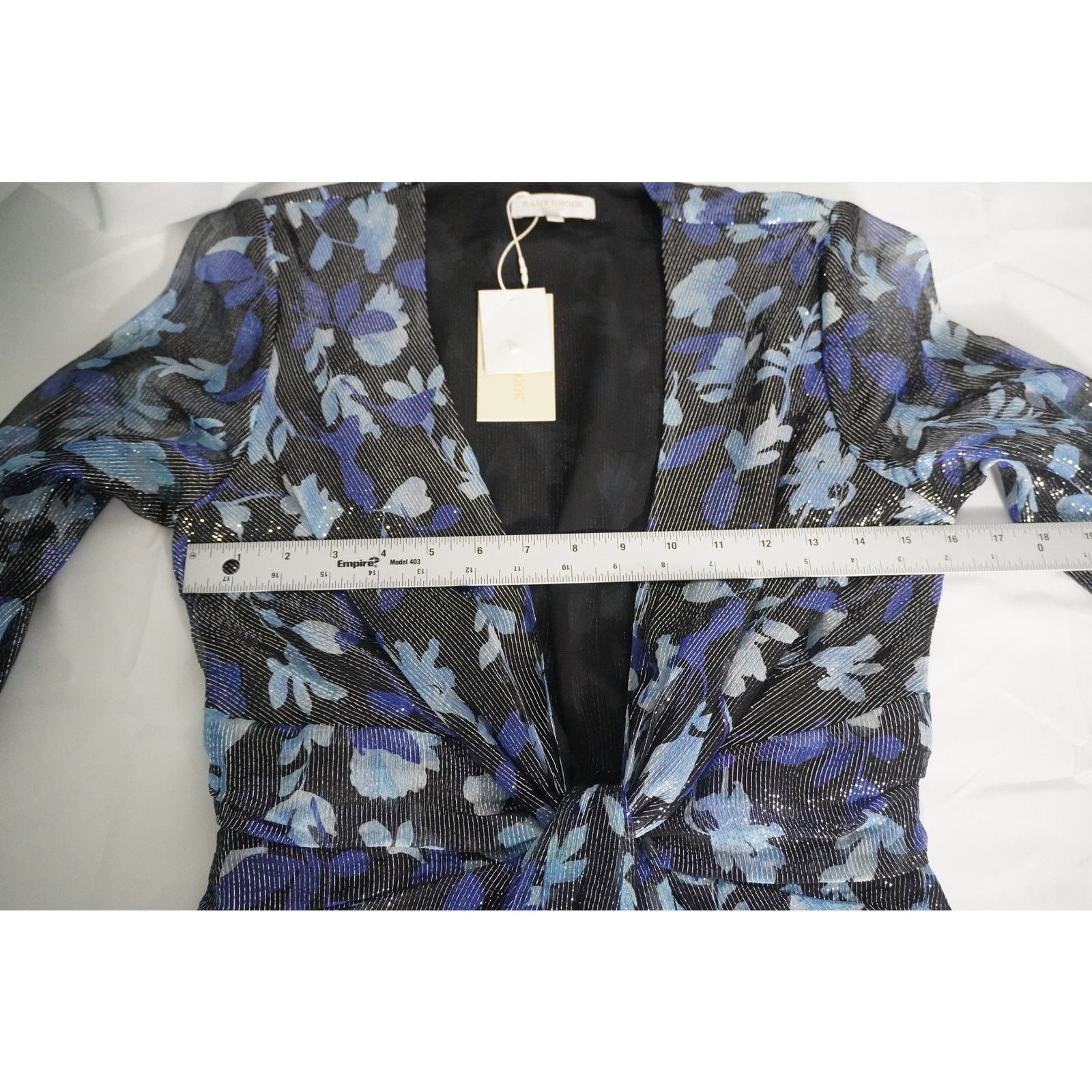 Ramy Brook Ramy Brook Willow Dress Floral Metallic TieFront Long Sleeve Size S / US 4 / IT 40 - 7 Thumbnail
