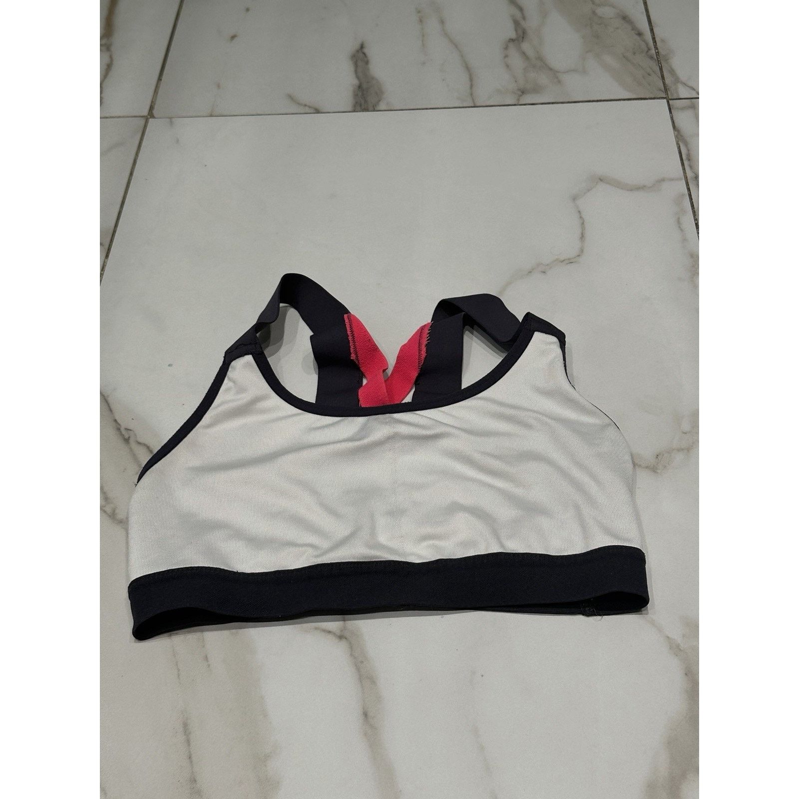 Champion Champion Women’s White Gray Hot Pink Sports Bra Size Small Size S / US 4 / IT 40 - 1 Thumbnail