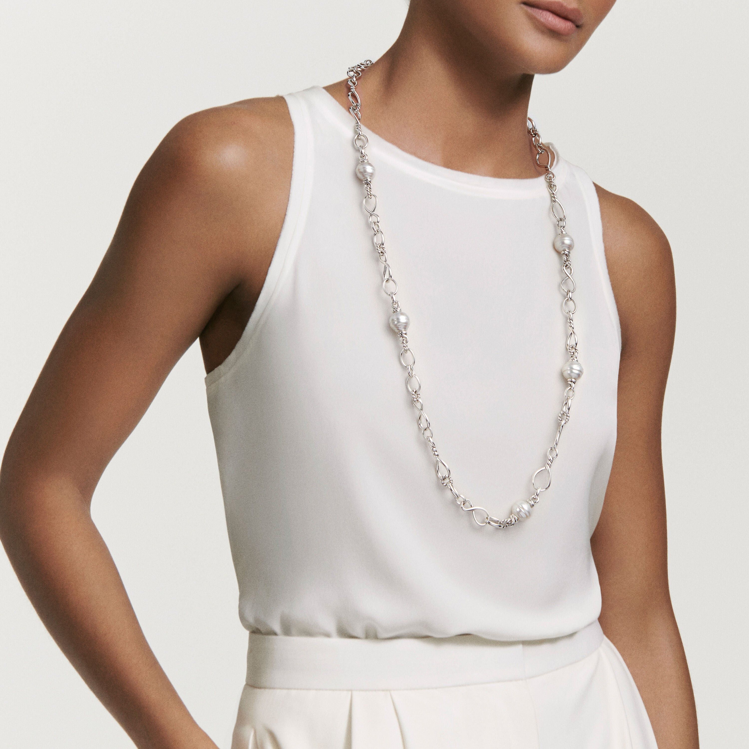 David Yurman o1w1db10325 Continuance Pearl Medium Chain Necklace Size ONE SIZE - 2 Thumbnail