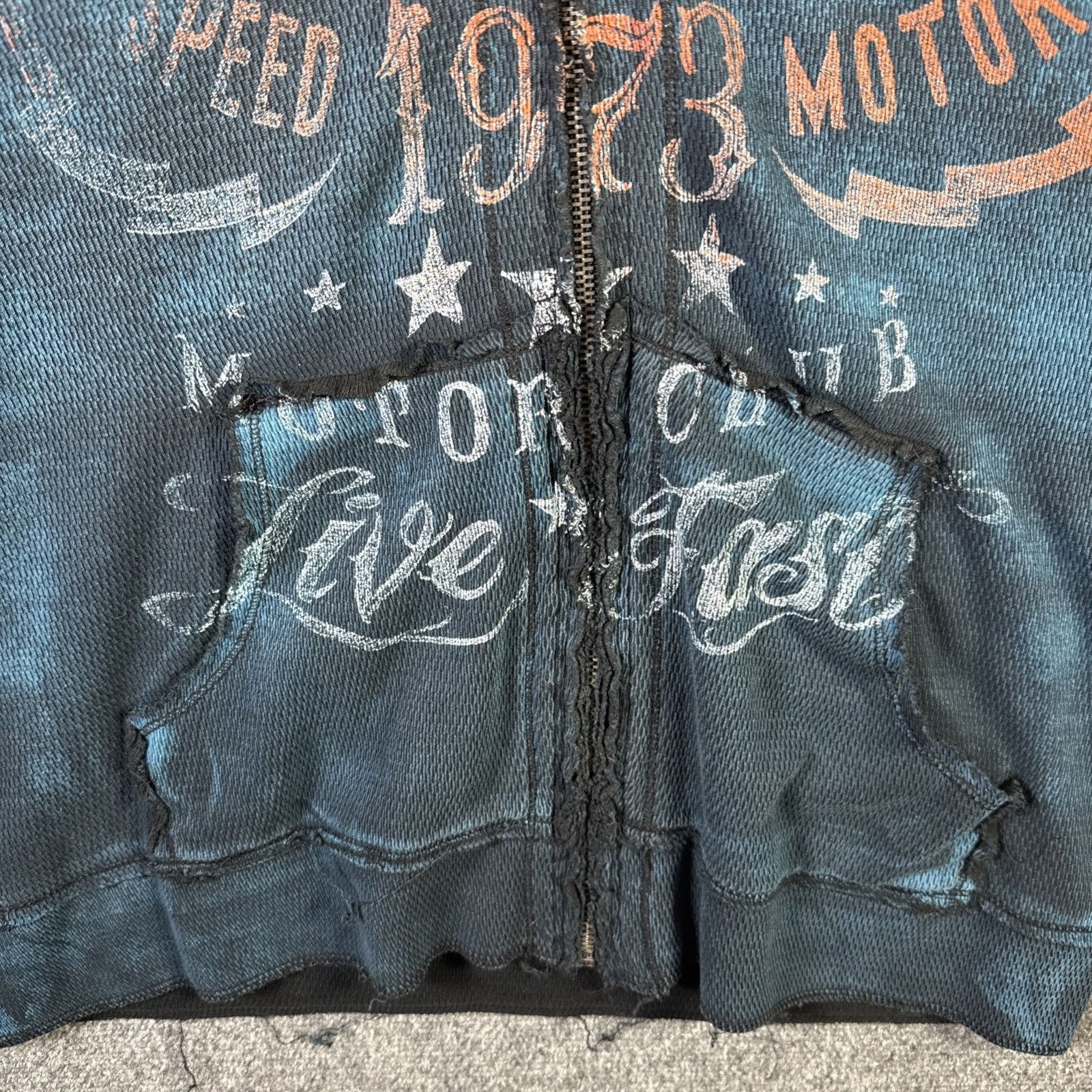 Affliction Vintage Affliction Hoodie Mens Large Black Y2K Zip Up Thin Size US L / EU 52-54 / 3 - 12 Thumbnail