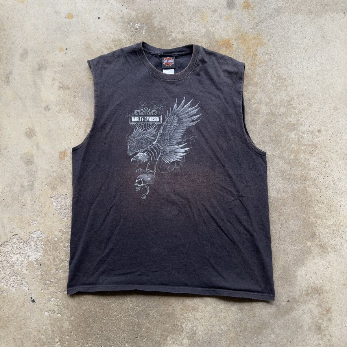 Harley NYC Tank Shirt ERD Grunge Biker WCC Faded Thrashed